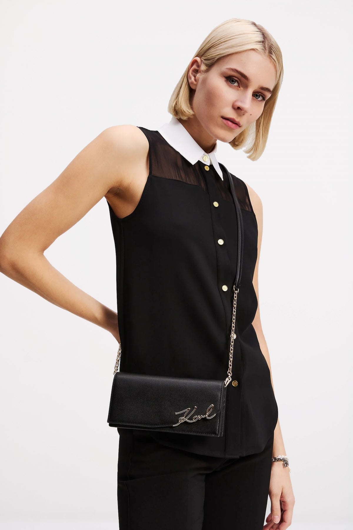 KARL LAGERFELD K SIGNATURE CONT CB WALLET en color NEGRO (4)