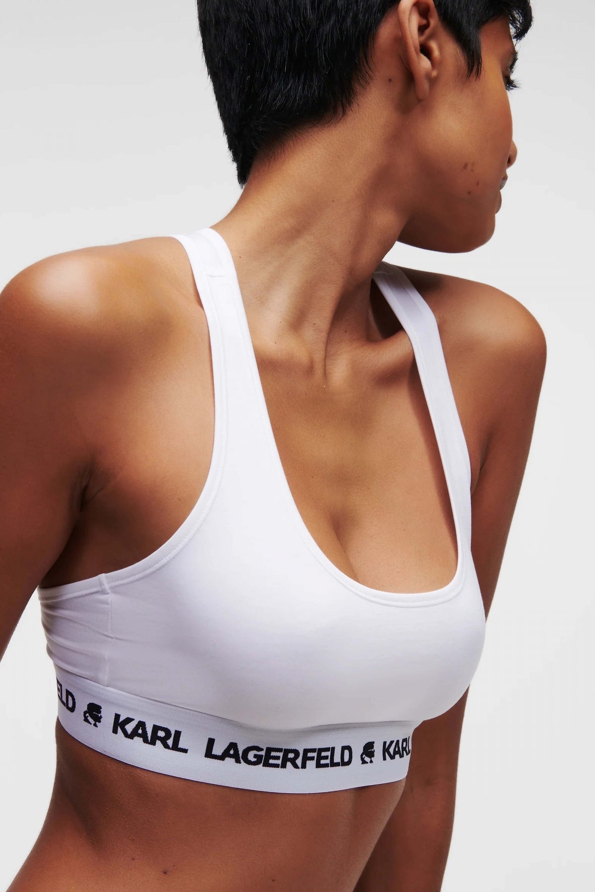 KARL LAGERFELD LOGO BRALETTE en color BLANCO (4)