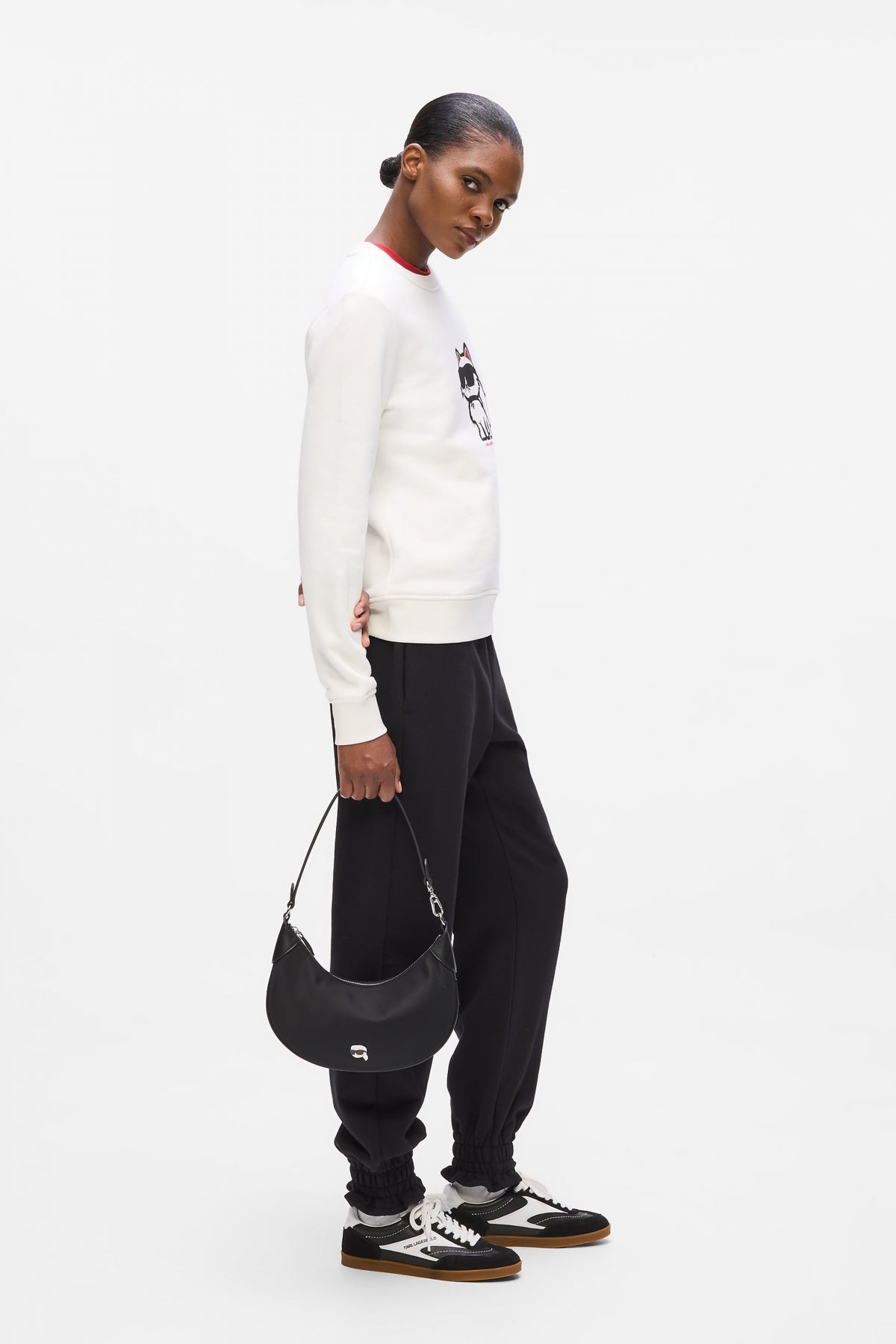 KARL LAGERFELD IKON NYLON HALFMOON SHB en color NEGRO (4)