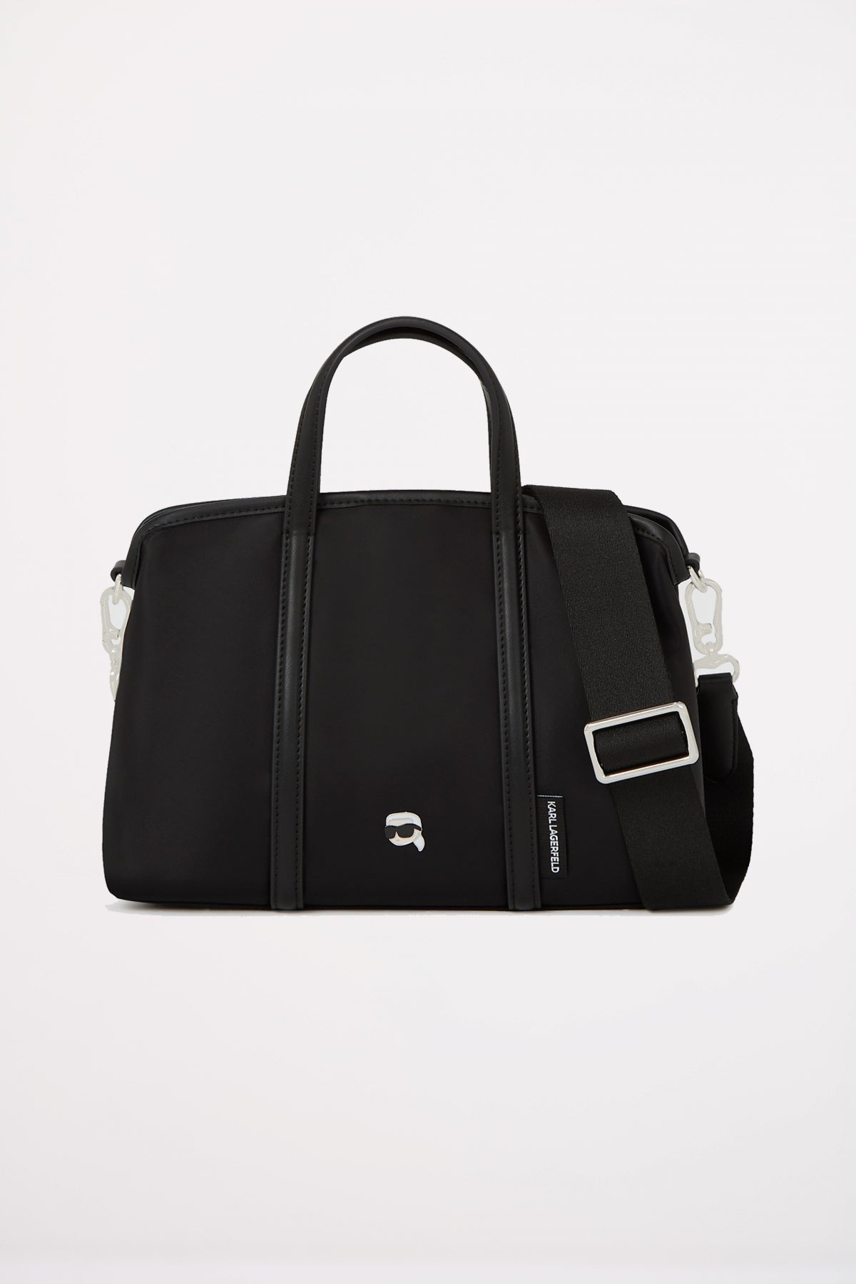 KARL LAGERFELD IKON NYLON SM SATCHEL en color NEGRO (1)
