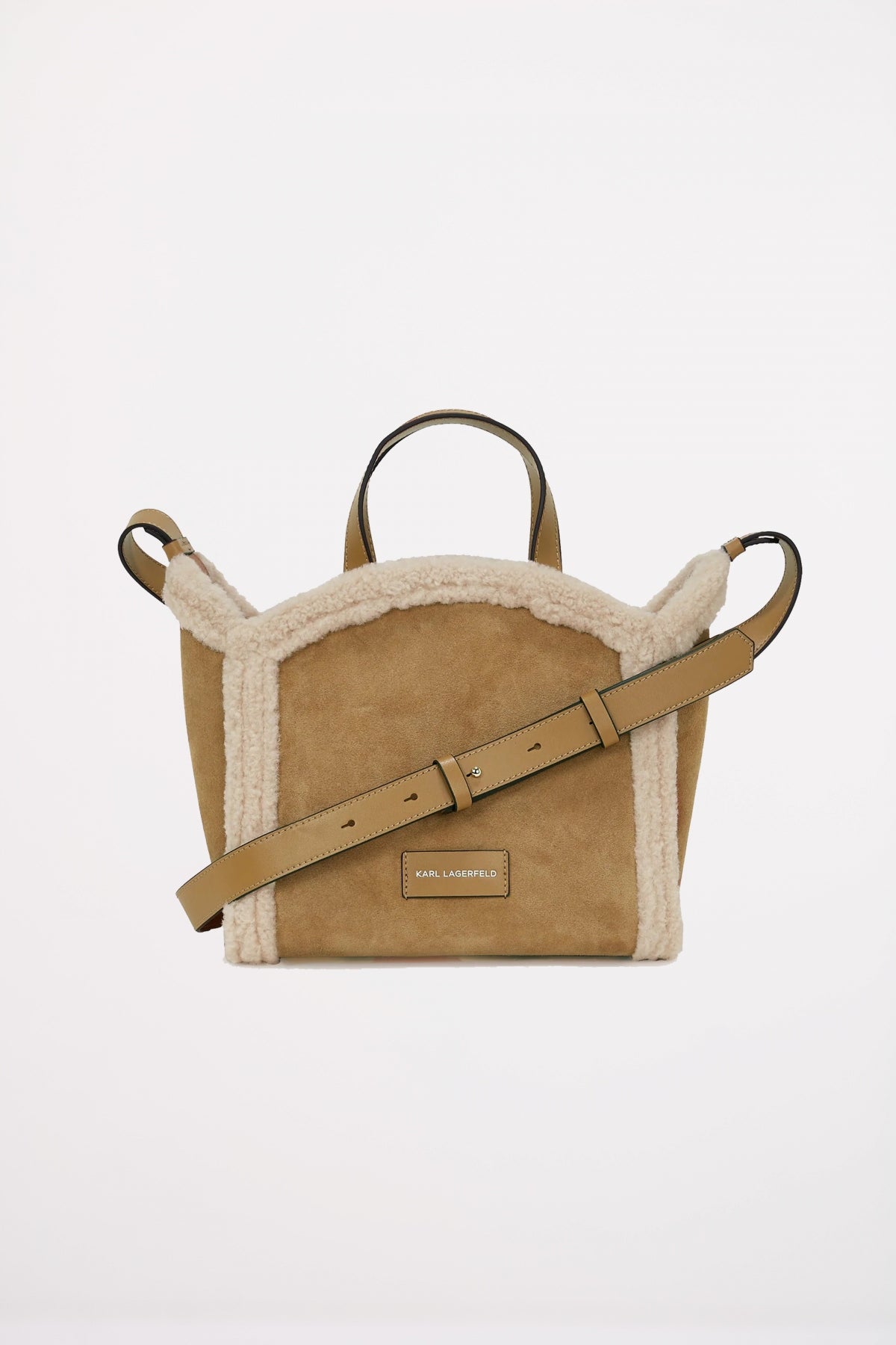 KARL LAGERFELD K CIRCLE SM TOTE SHEARLING en color MARRON (2)