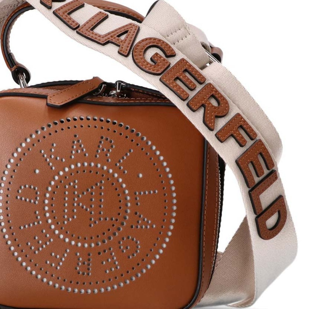 KARL LAGERFELD KCIRCLE TPH CROSSBODY PERF en color MARRON (4)