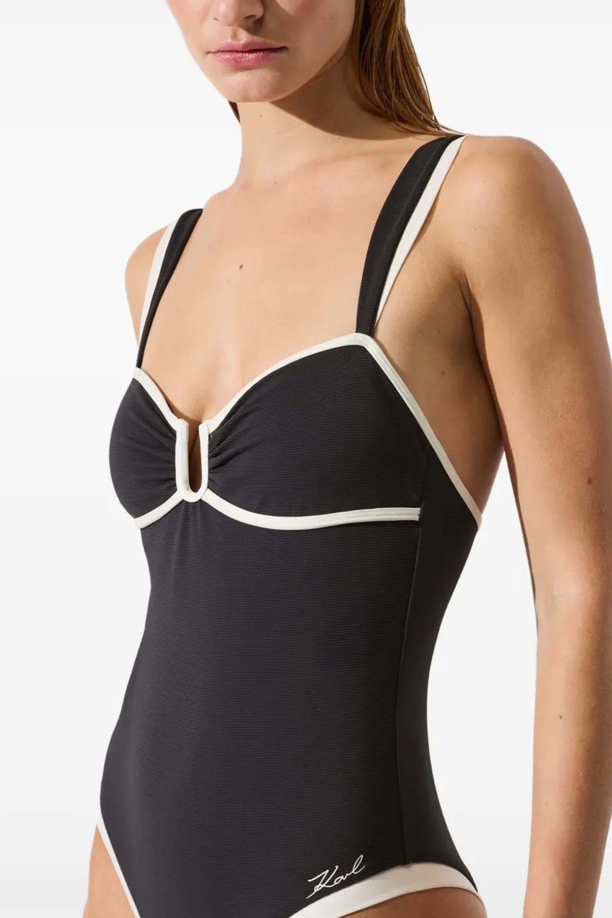 KARL LAGERFELD CHEEKY SWIMSUIT en color NEGRO (3)