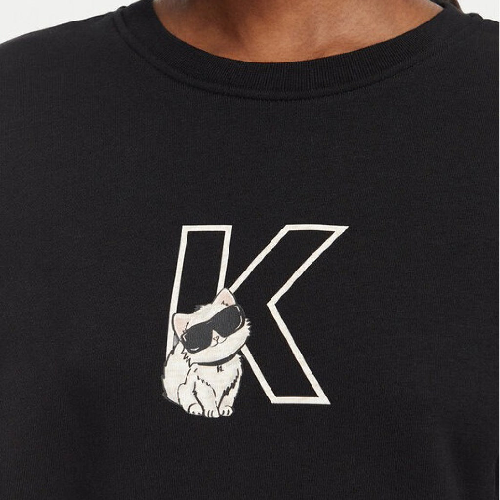 KARL LAGERFELD BW IKON CHOUPETTE SWEATSHIRT en color NEGRO (6)