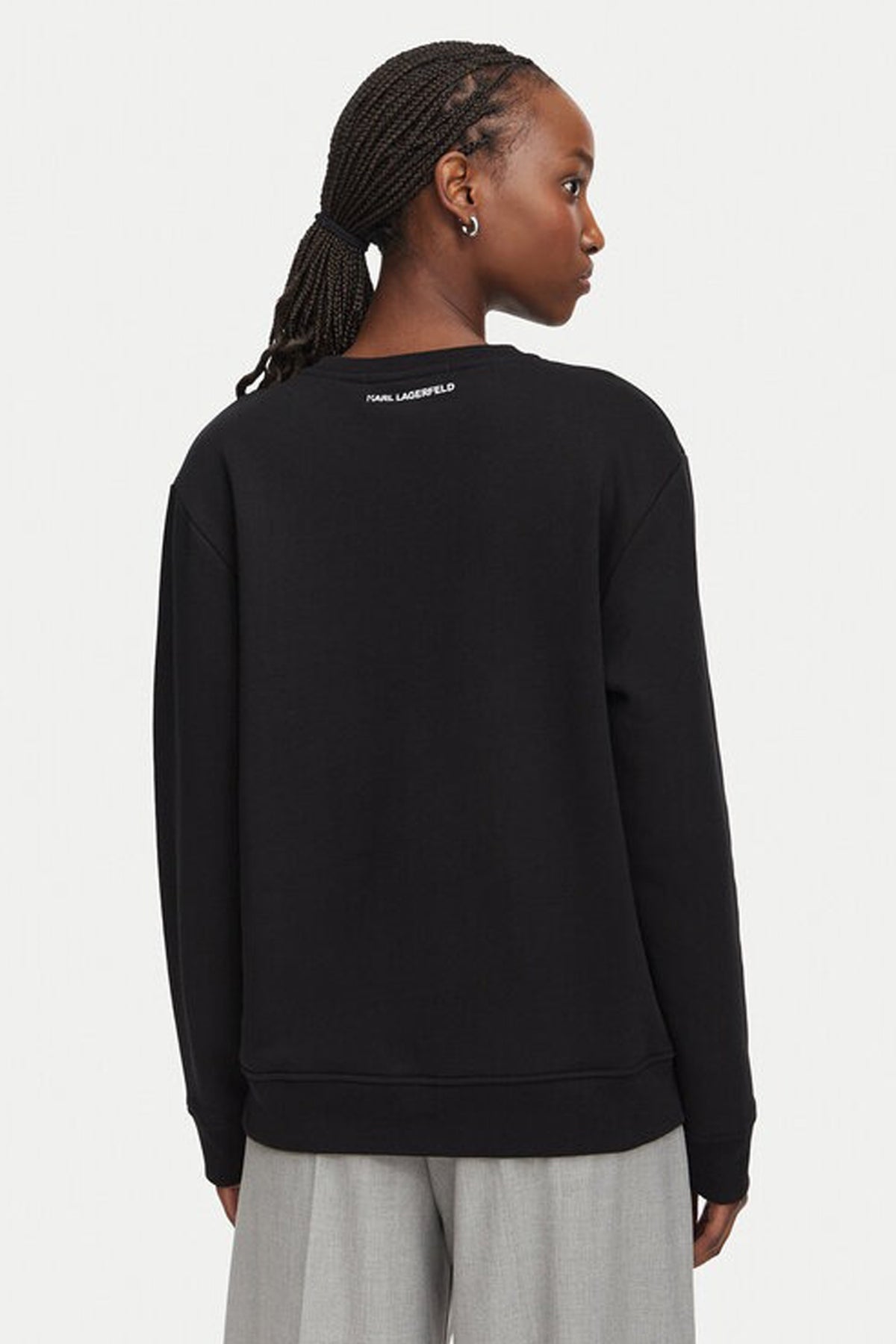 KARL LAGERFELD BW IKON CHOUPETTE SWEATSHIRT en color NEGRO (2)