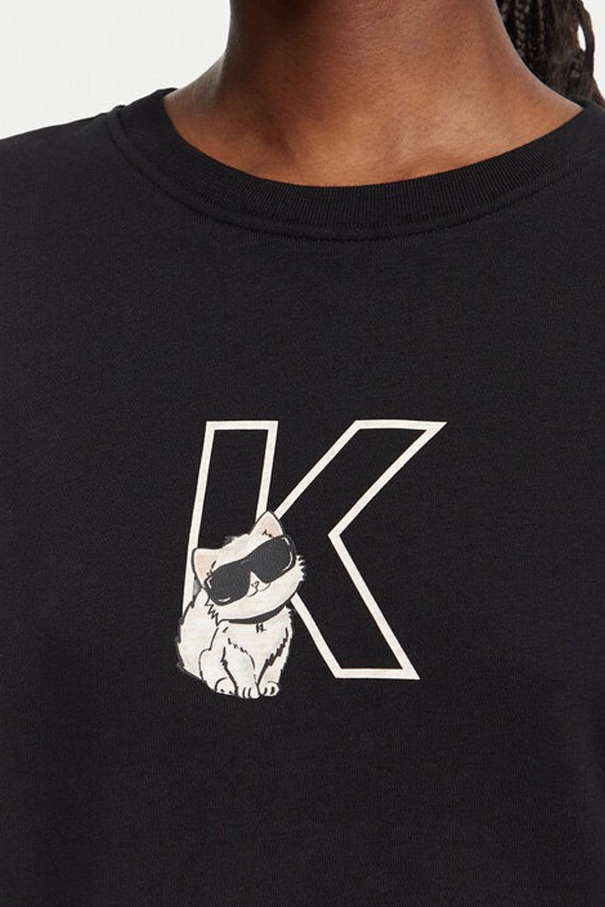 KARL LAGERFELD BW IKON CHOUPETTE SWEATSHIRT en color NEGRO (3)