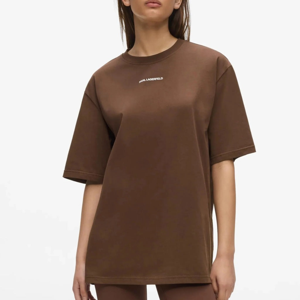 KARL LAGERFELD BW ESSENTIAL CONTRAST TEE en color MARRON (6)