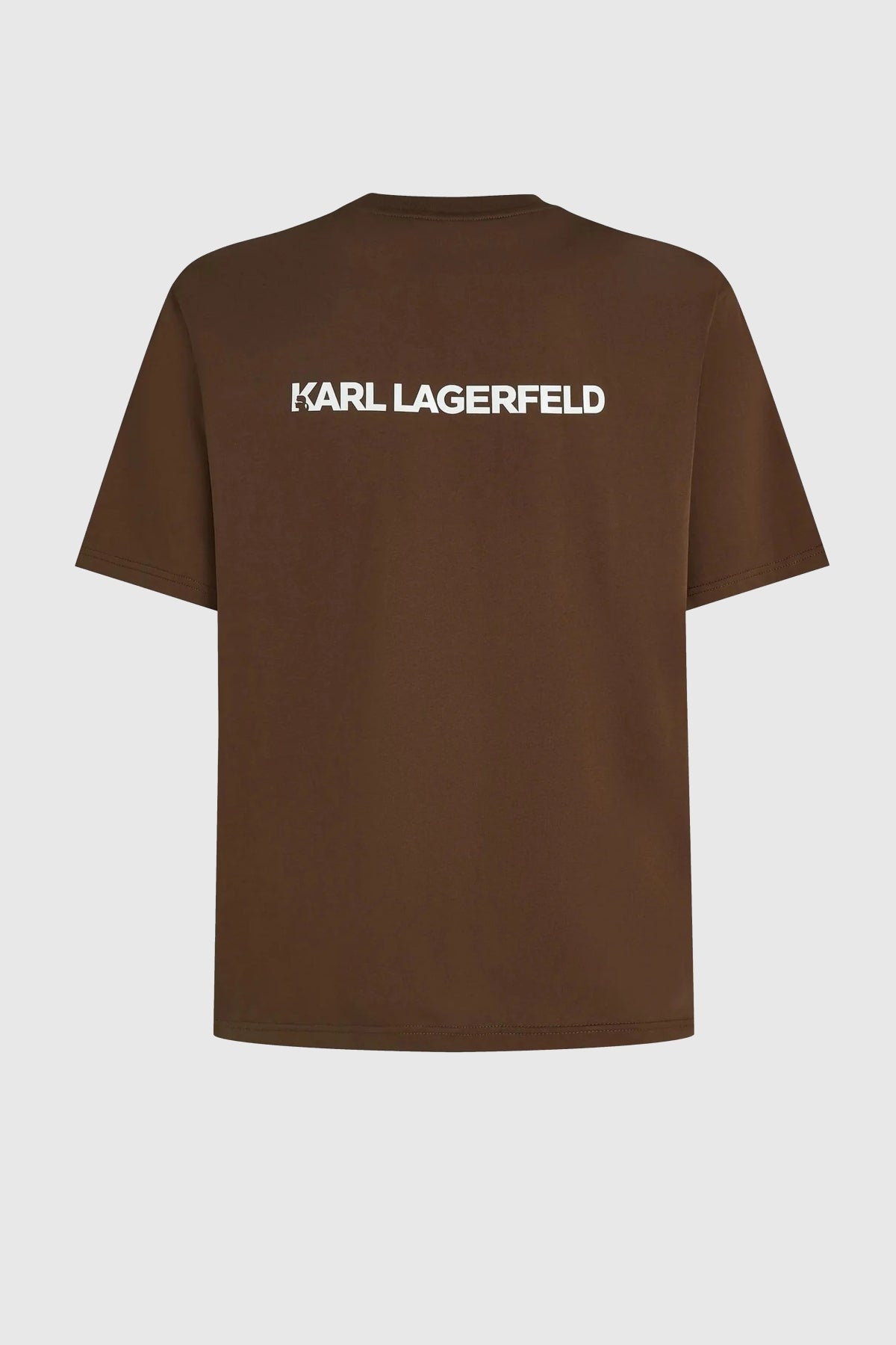 KARL LAGERFELD BW ESSENTIAL CONTRAST TEE en color MARRON (2)