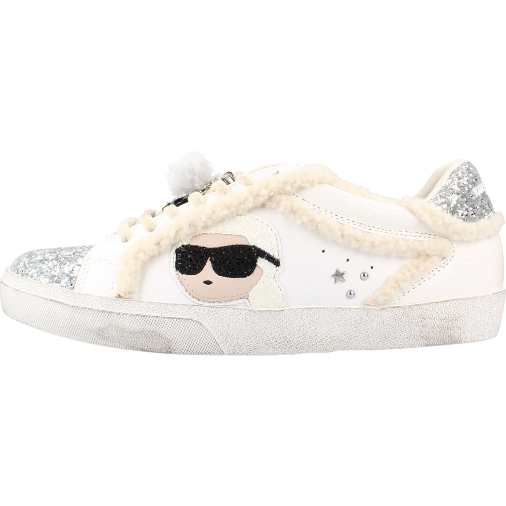 KARL LAGERFELD SKOOL IKONIC PEEP LINED LO en color BLANCO (2)