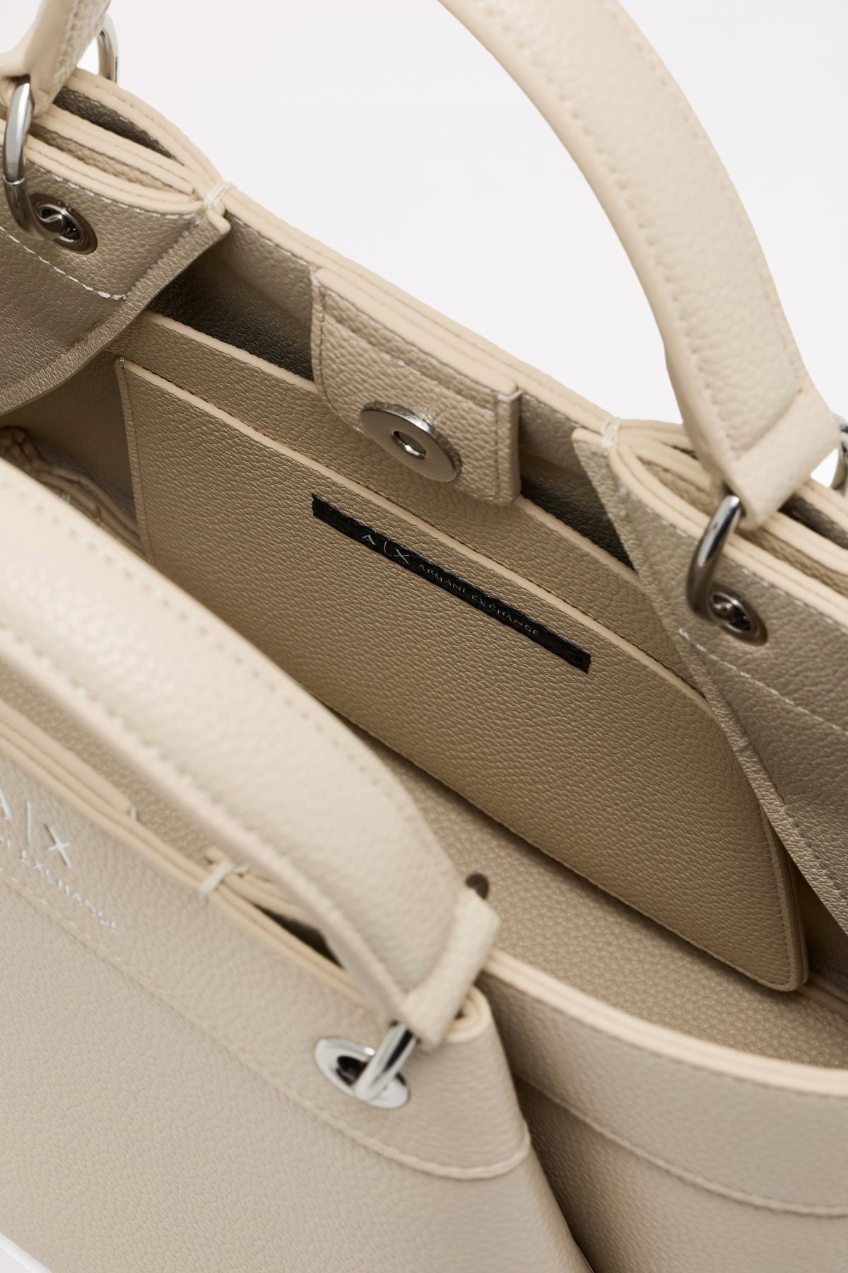 ARMANI EXCHANGE WAVE SHOPPING BAG en color BEIS (3)