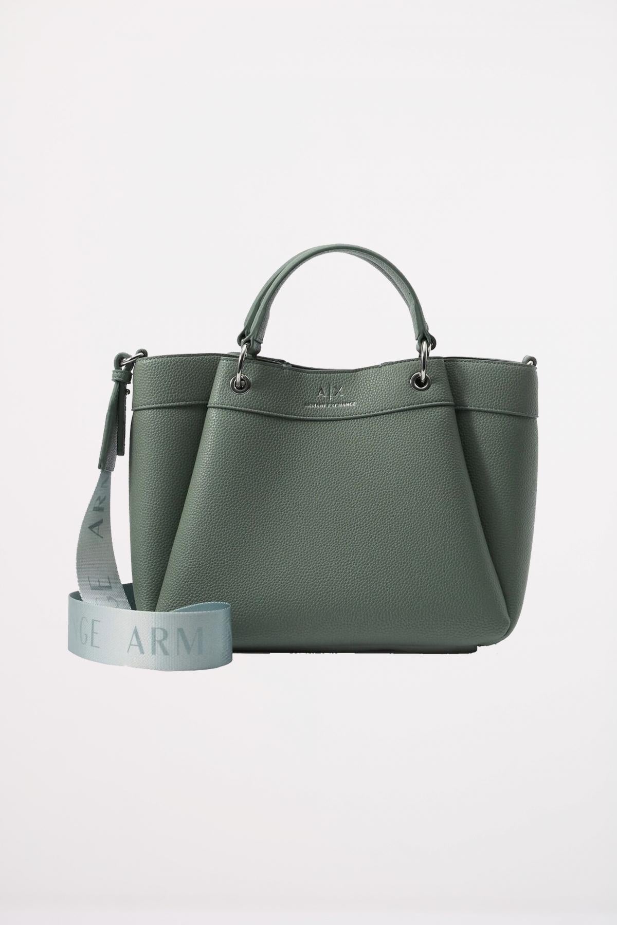 ARMANI EXCHANGE WAVE SHOPPING BAG en color VERDE (1)