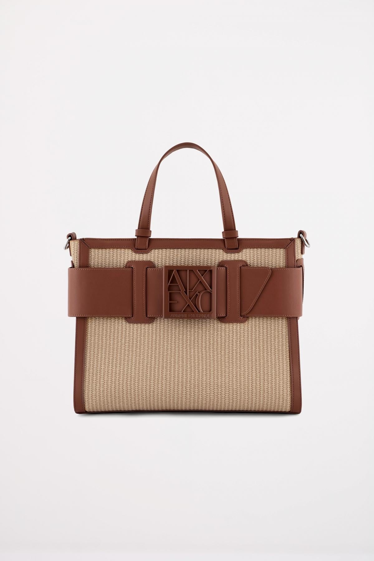 ARMANI EXCHANGE SUSY SHOPPING BAG en color MARRON (1)