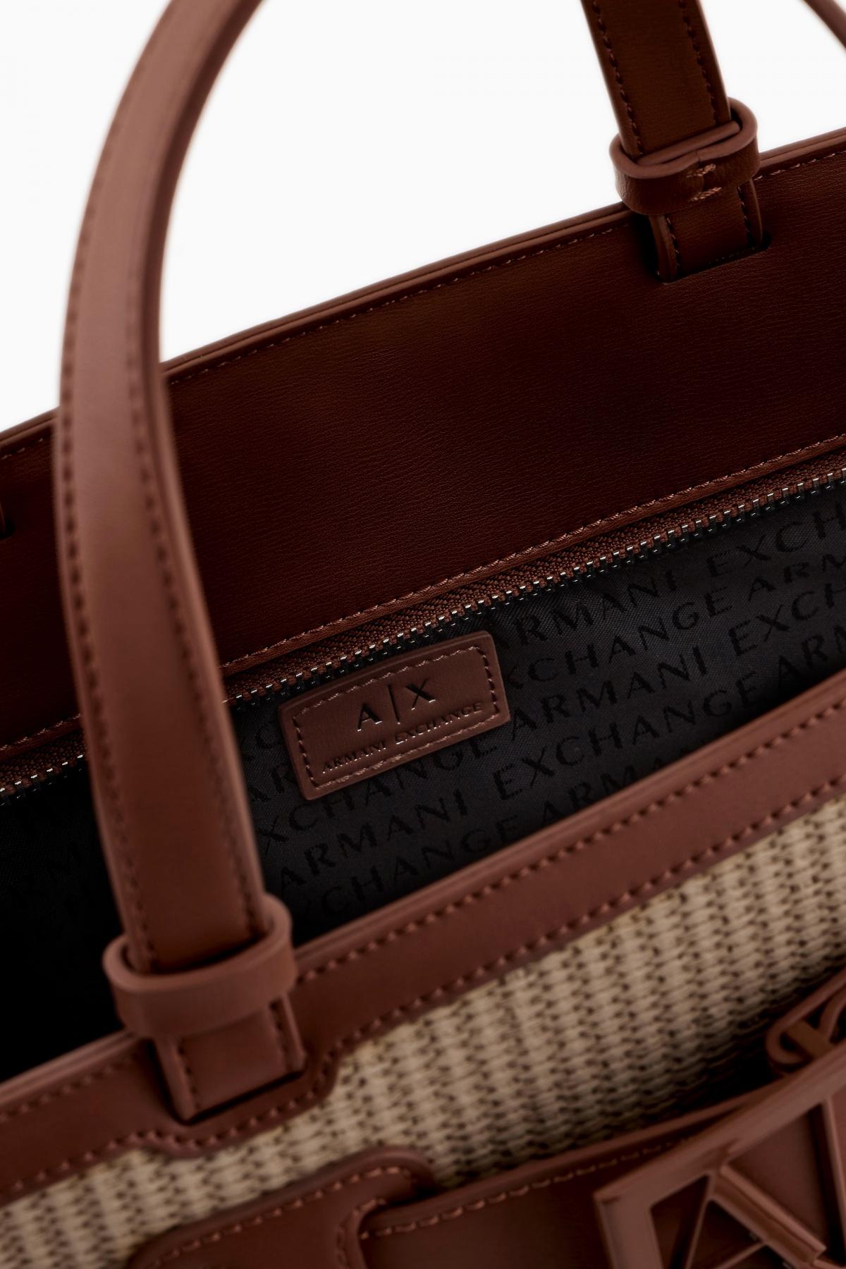 ARMANI EXCHANGE SUSY SHOPPING BAG en color MARRON (4)