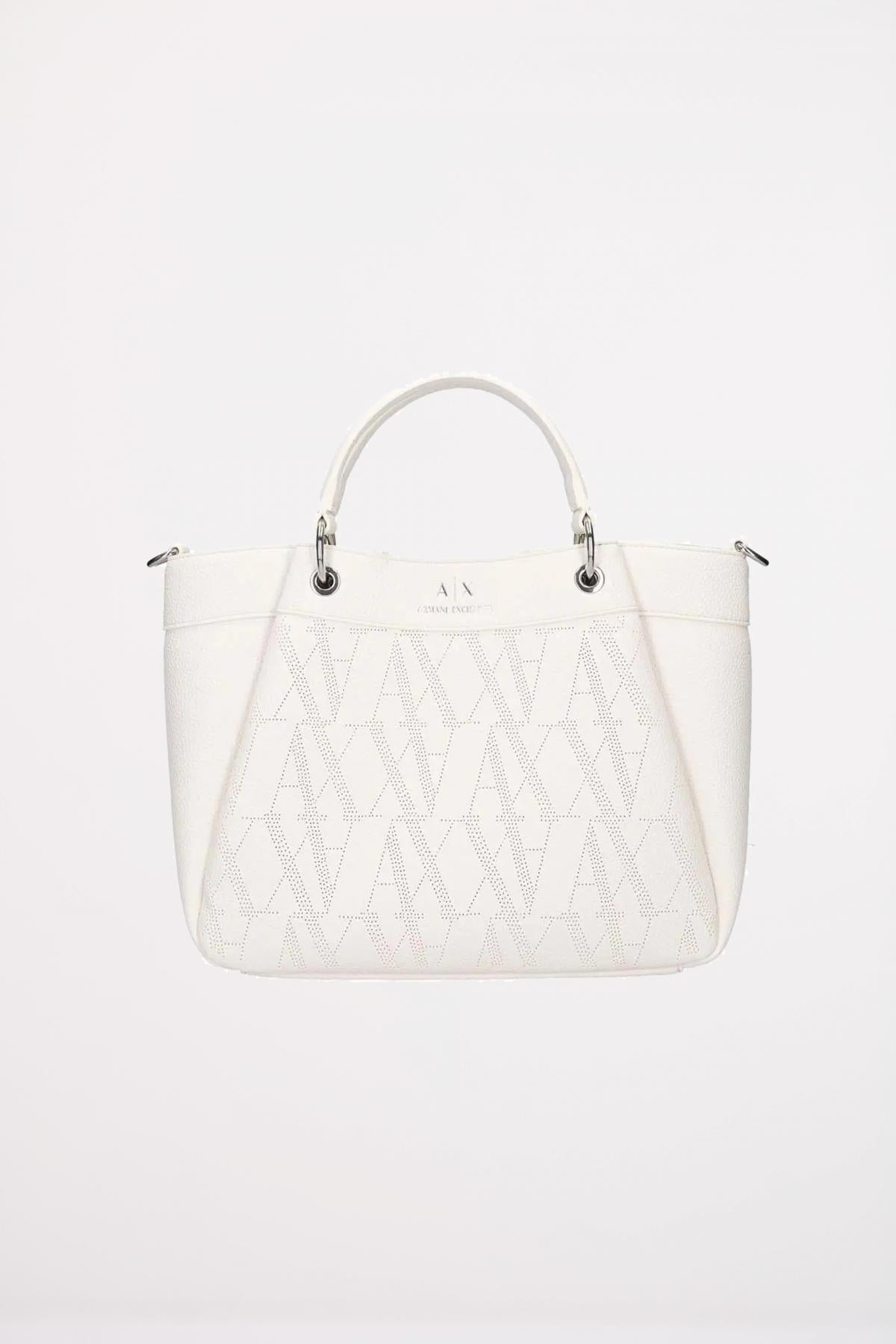 ARMANI EXCHANGE WAVE SHOPPING BAG en color BLANCO (1)