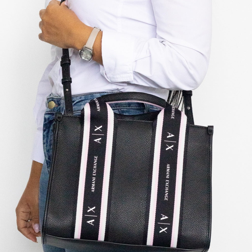ARMANI EXCHANGE MAGGIE SHOPPING BAG en color NEGRO (4)