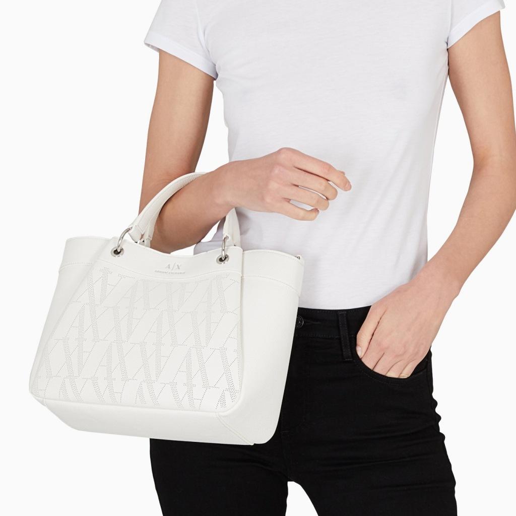 ARMANI EXCHANGE WAVE SHOPPING BAG en color BLANCO (6)
