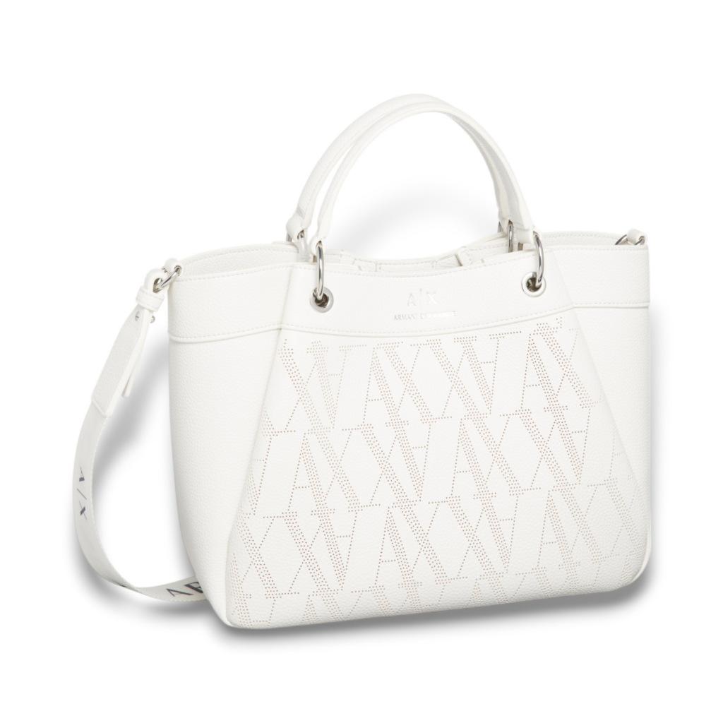 ARMANI EXCHANGE WAVE SHOPPING BAG en color BLANCO (7)
