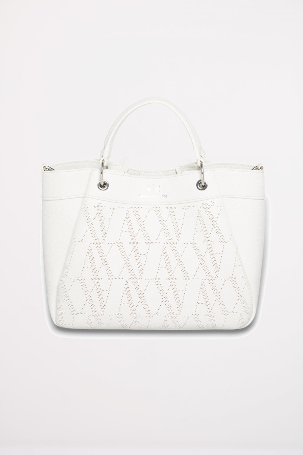ARMANI EXCHANGE WAVE SHOPPING BAG en color BLANCO (1)