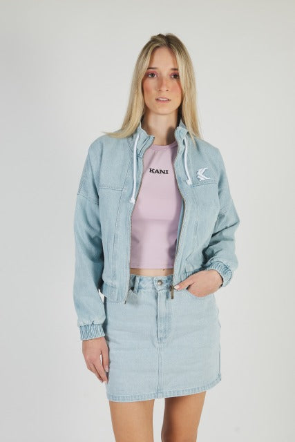 KARL KANI FLOWER DENIM JACKET en color AZUL (2)