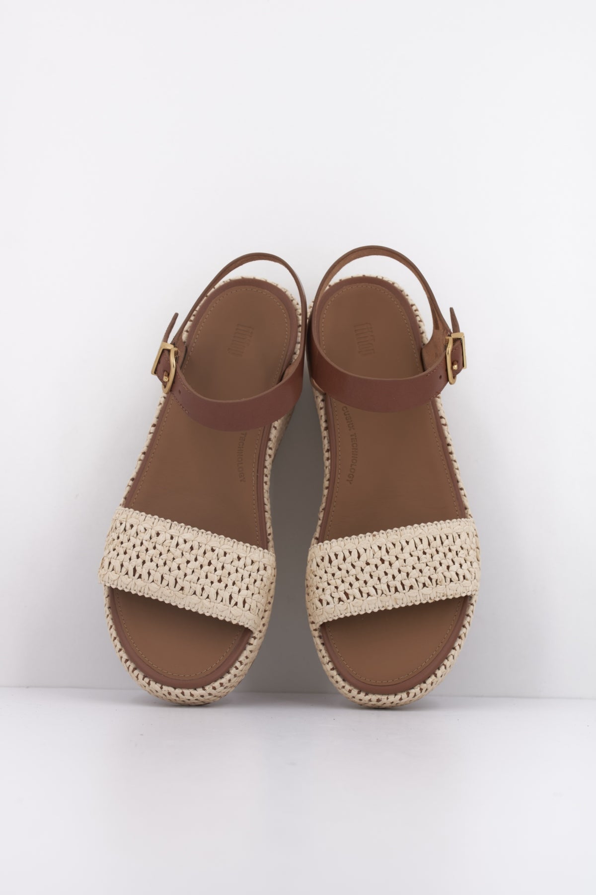 FITFLOP WEDGE ANKLE STRAP SAN en color MARRON CLARO (3)