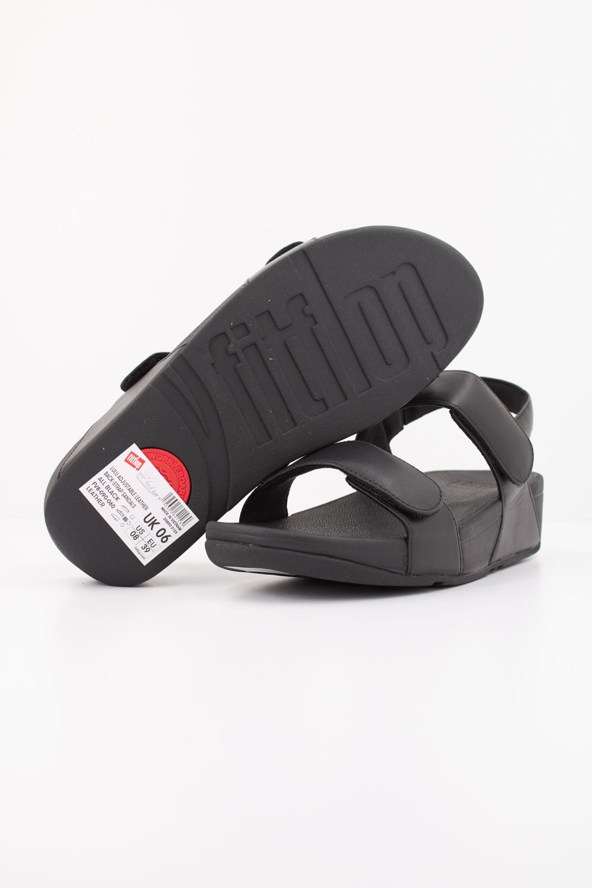 FITFLOP LULU ADJUSTABLE LEATHER en color NEGRO (5)