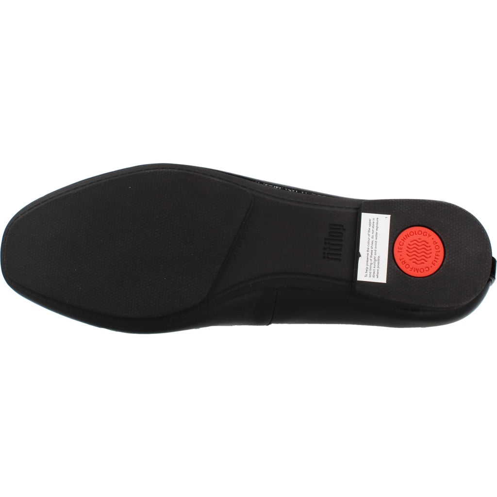 FITFLOP DELICATO BOW TEXTURED PATENT-LEATHER BAL en color NEGRO (6)