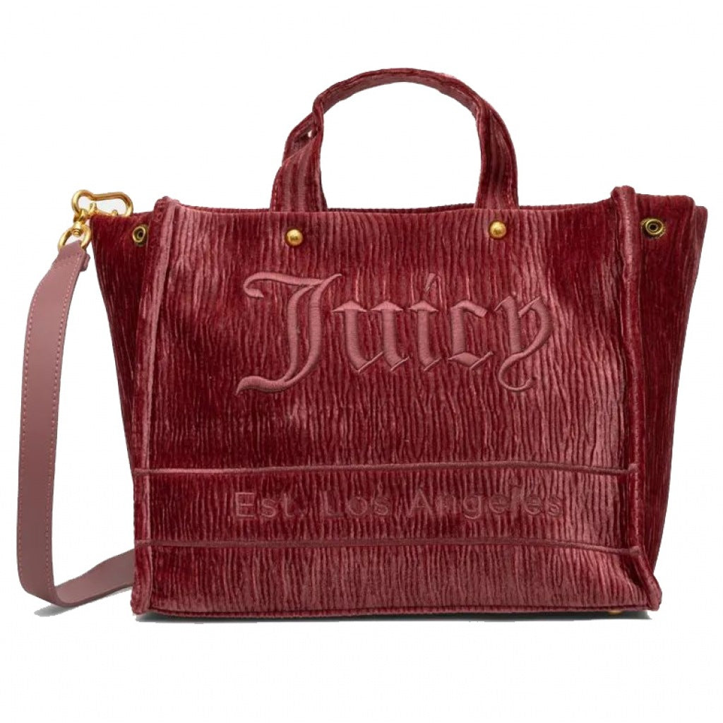 JUICY COUTURE IRIS VELVET M. SHOPPER BAG en color ROJO (4)