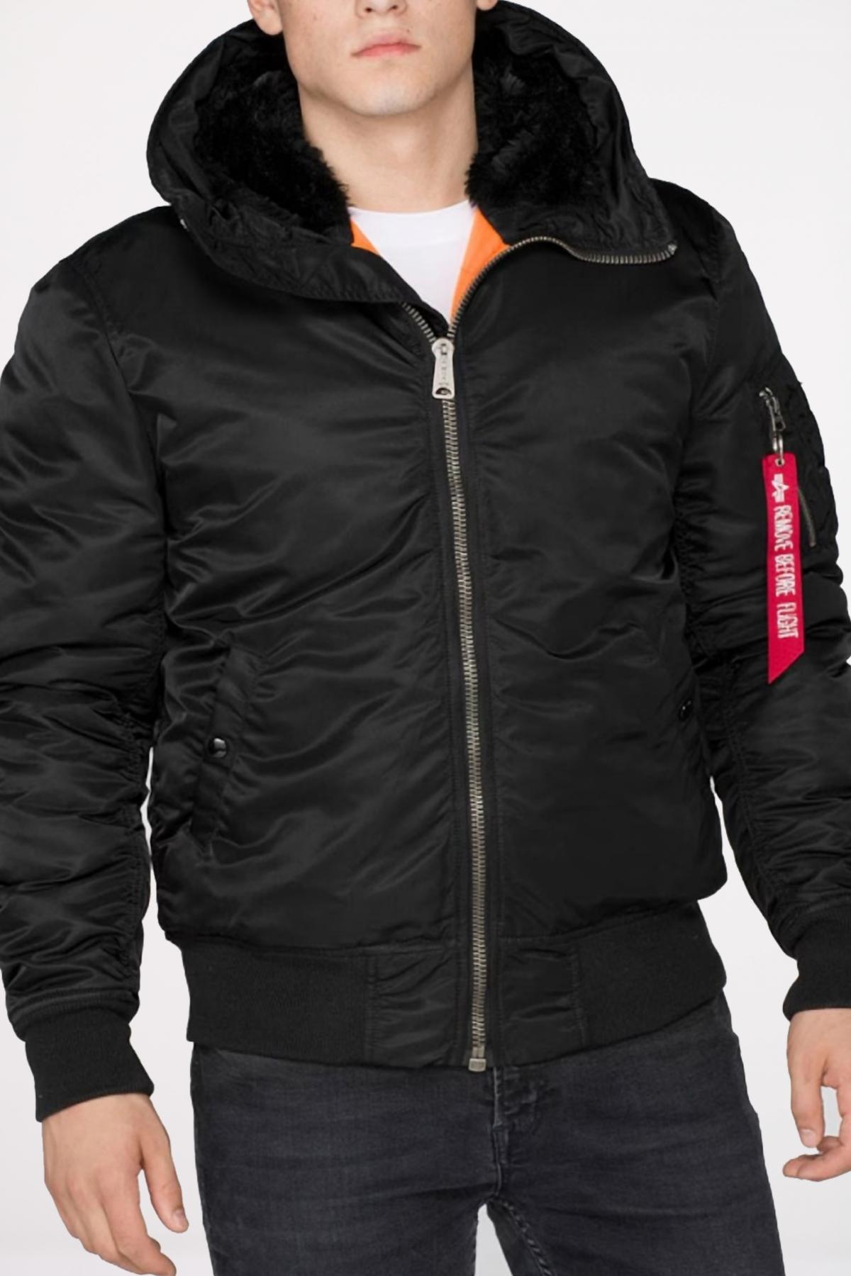 ALPHA INDUSTRIES MA- HOODED en color NEGRO (1)