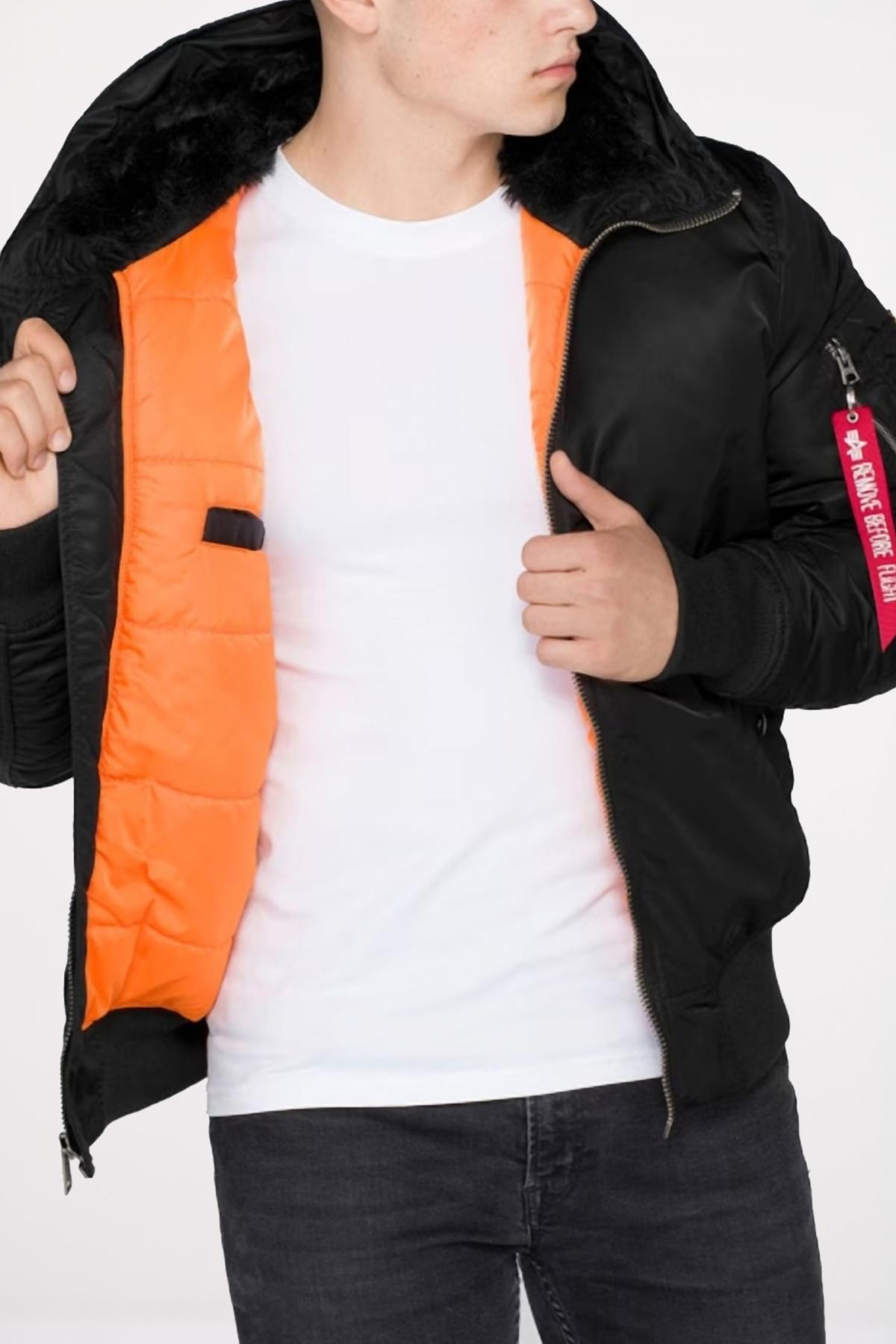 ALPHA INDUSTRIES MA- HOODED en color NEGRO (4)