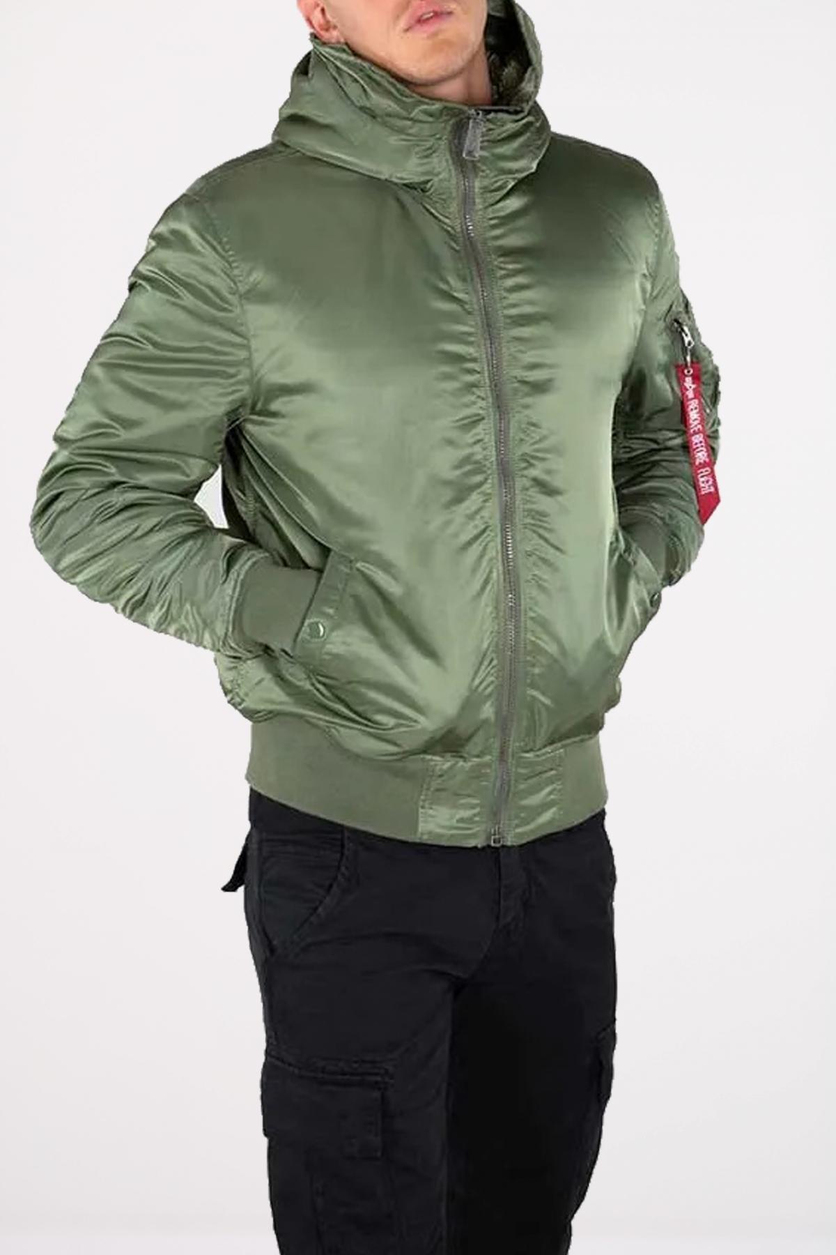 ALPHA INDUSTRIES MA- HOODED en color VERDE (2)
