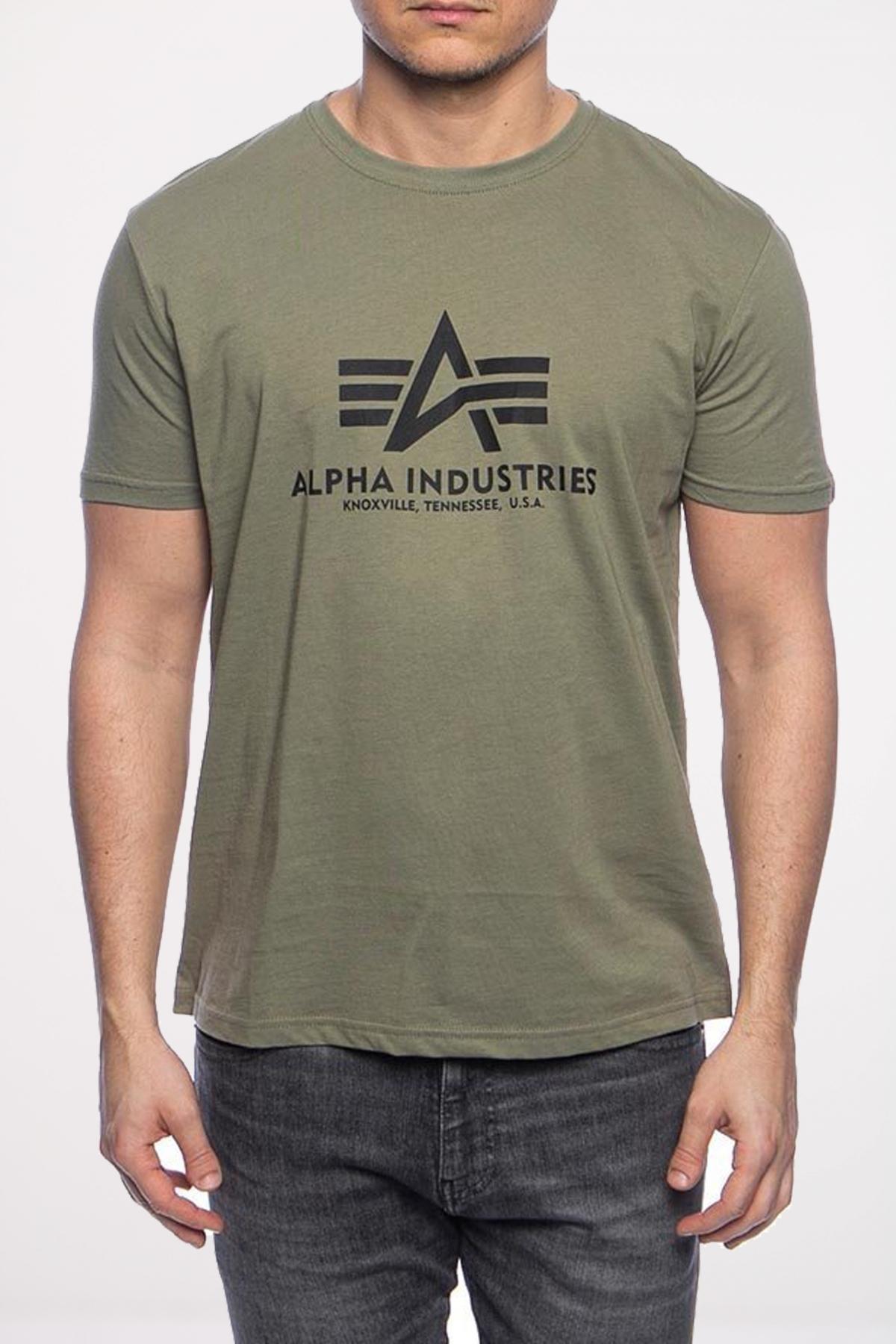 ALPHA INDUSTRIES BASIC T-SHIRT en color VERDE (1)