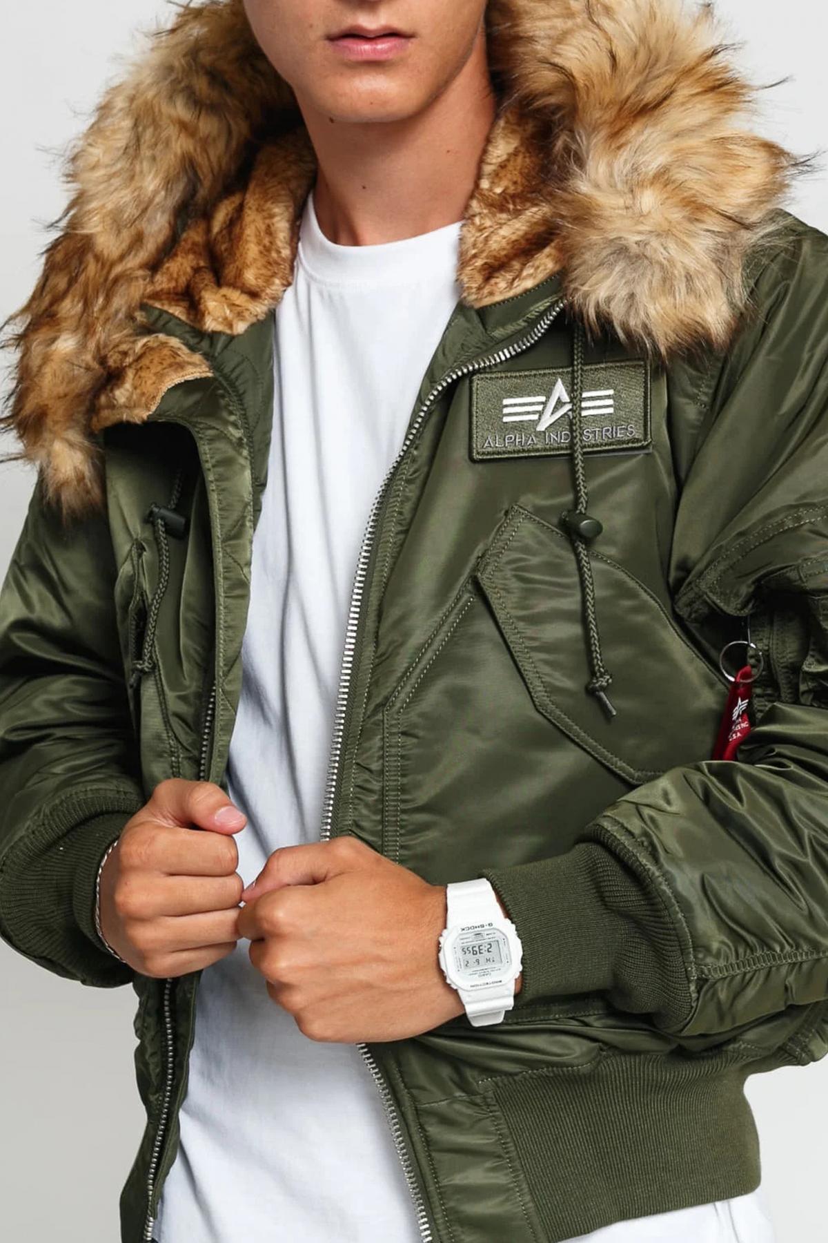 ALPHA INDUSTRIES P HOODED CUSTOM en color VERDE (3)