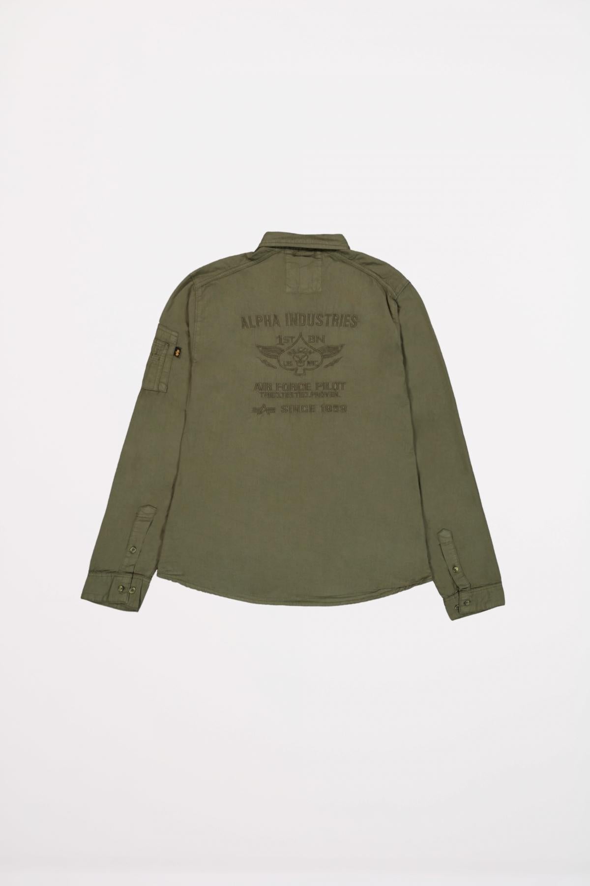 ALPHA INDUSTRIES AIR FORCE EMB SHIRT en color VERDE (3)