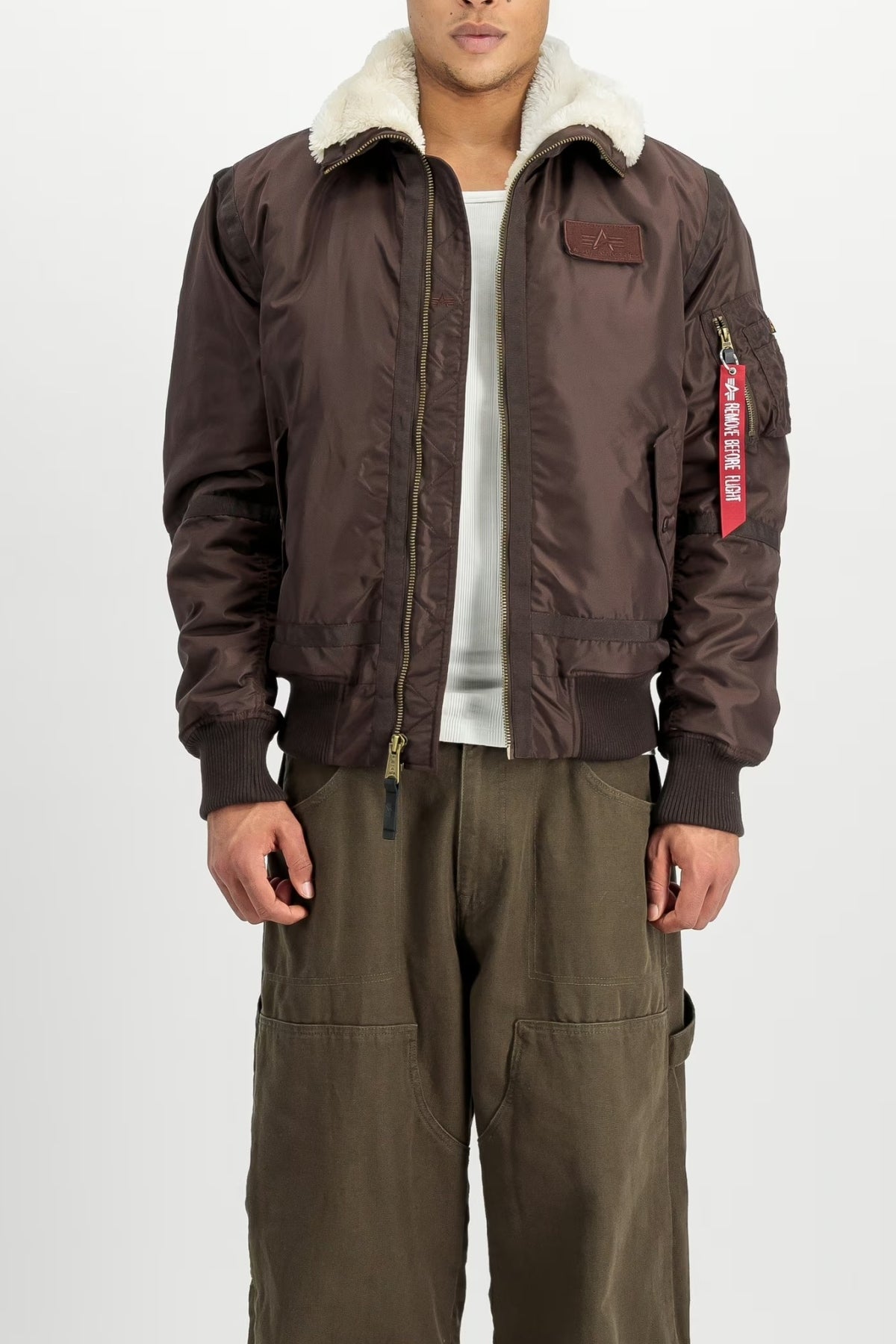 ALPHA INDUSTRIES THE B- III TT BOMBER JACKET en color MARRON (1)