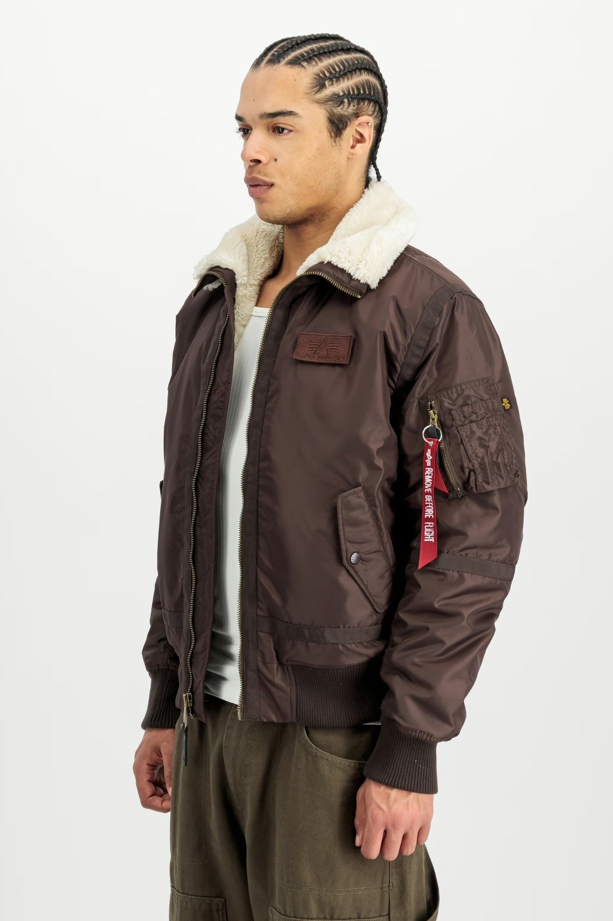 ALPHA INDUSTRIES THE B- III TT BOMBER JACKET en color MARRON (3)