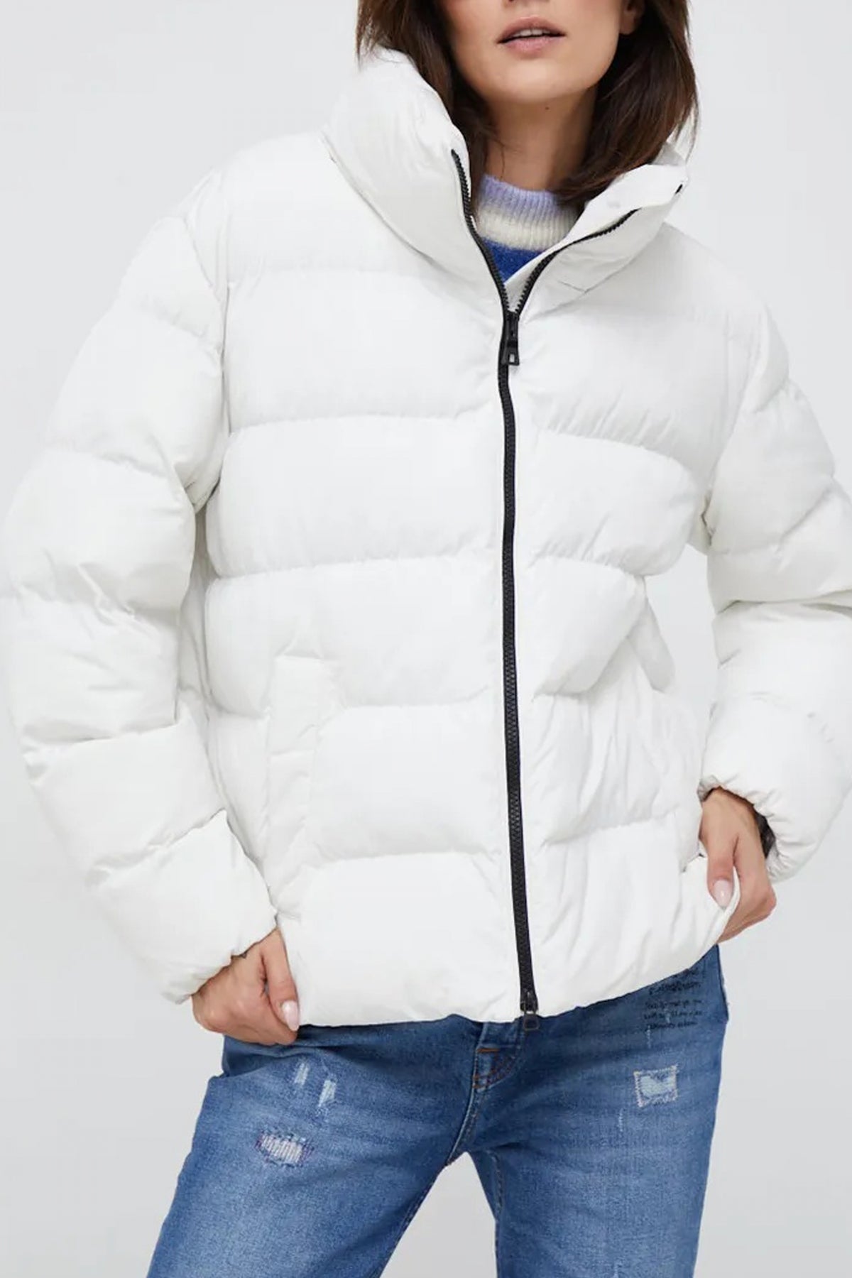 GEOX W ANYLLA SHORT PARKA en color BLANCO (1)