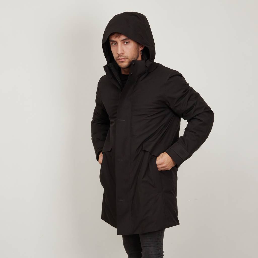 GEOX M CLINTFORD LONG JKT en color NEGRO (4)