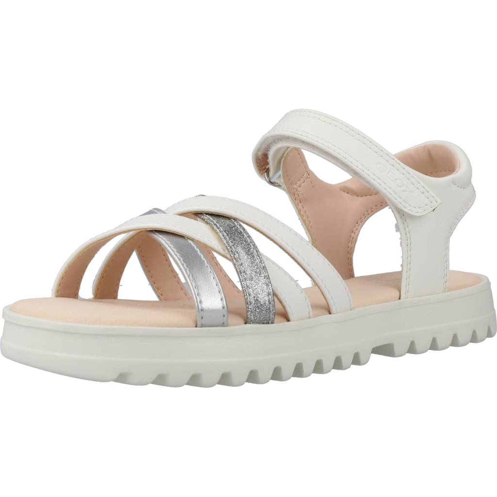 GEOX J SANDAL CORALIE GIR en color BLANCO (1)