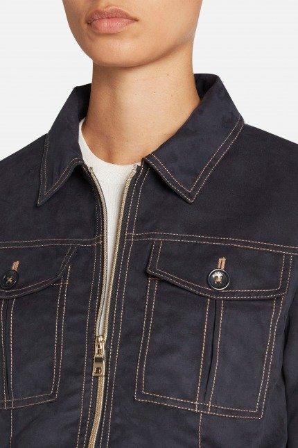 GEOX W LICENA SHORT JKT en color AZUL (4)