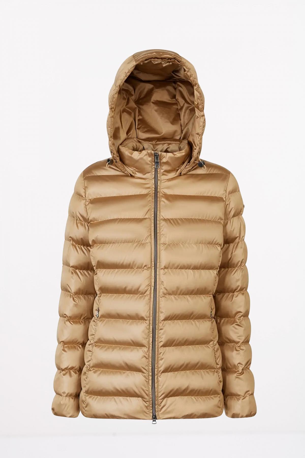 GEOX W ZOSMA MID JKT en color MARRON CLARO (1)