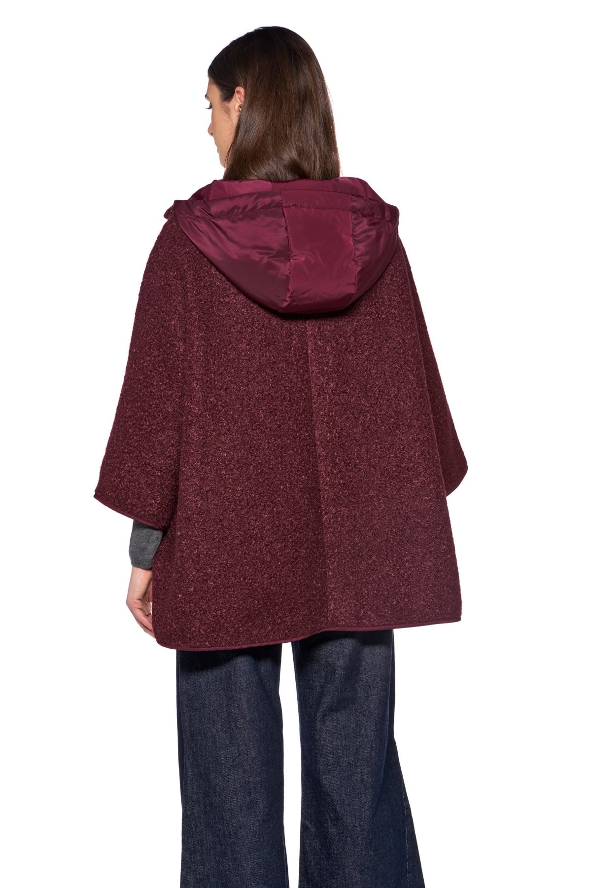 GEOX W SWEATER CURLY CAPE en color BURDEOS (2)