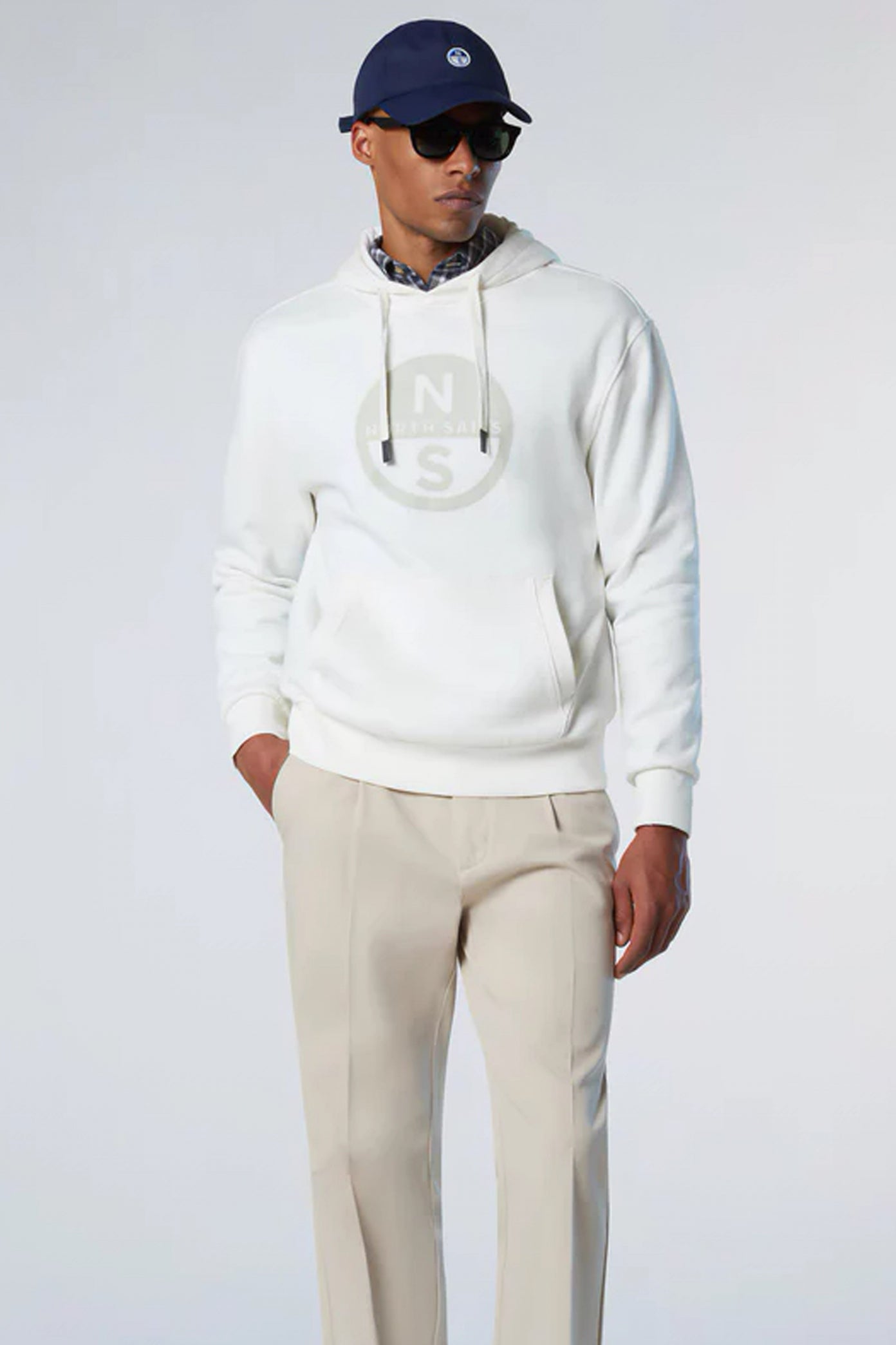 NORTH SAILS HOODED SWEATER en color BLANCO (1)