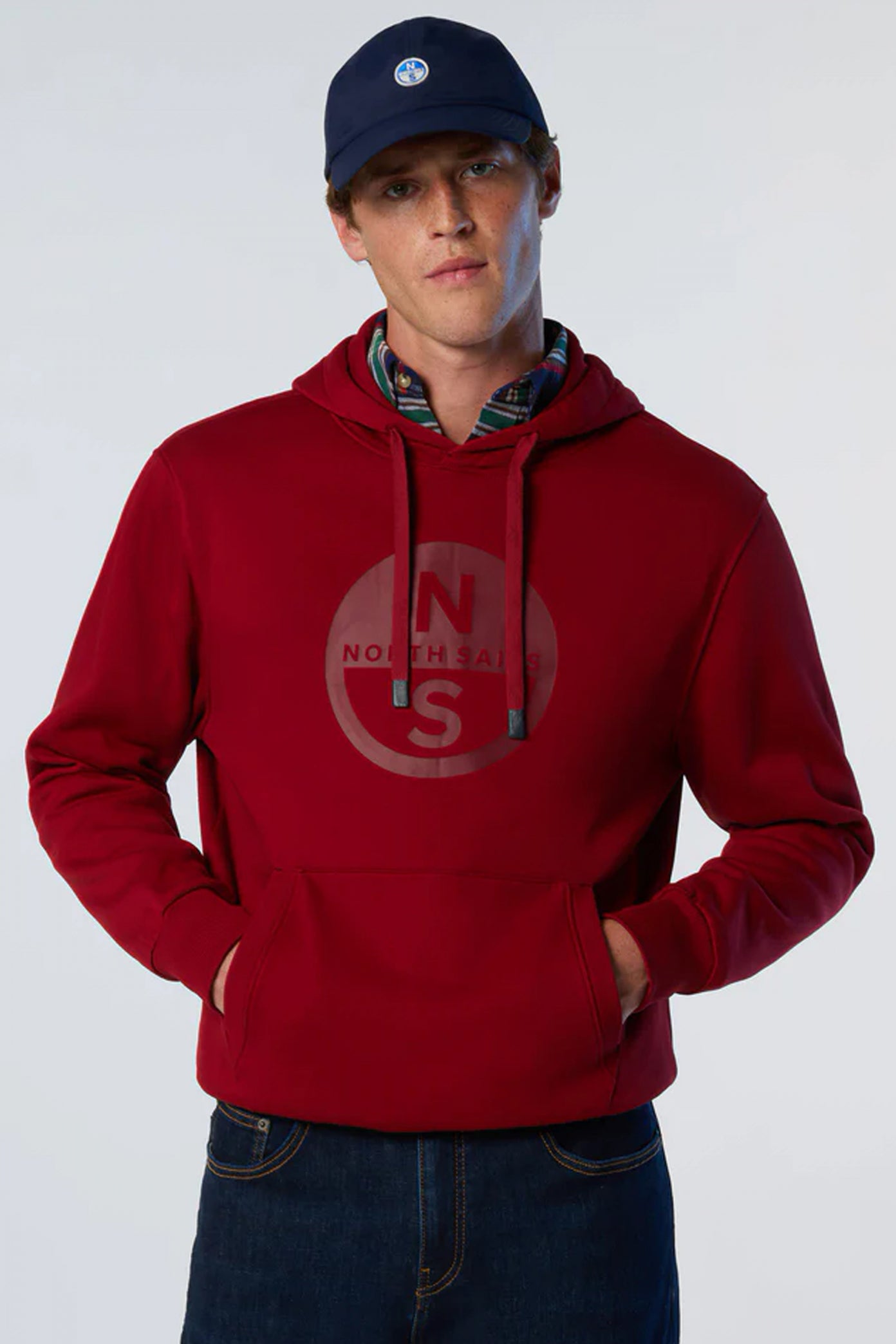 NORTH SAILS HOODED SWEATER en color ROJO (1)