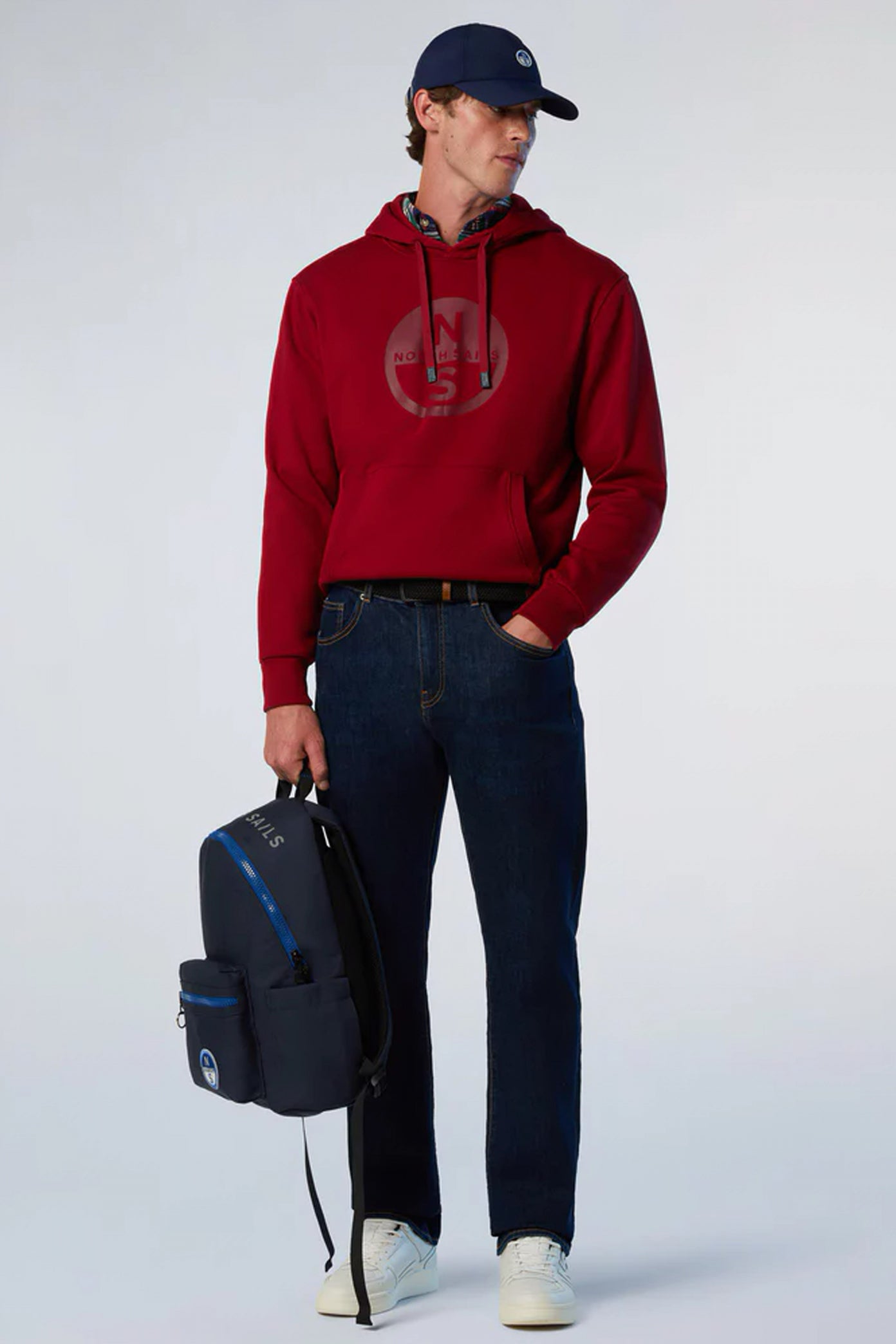 NORTH SAILS HOODED SWEATER en color ROJO (3)