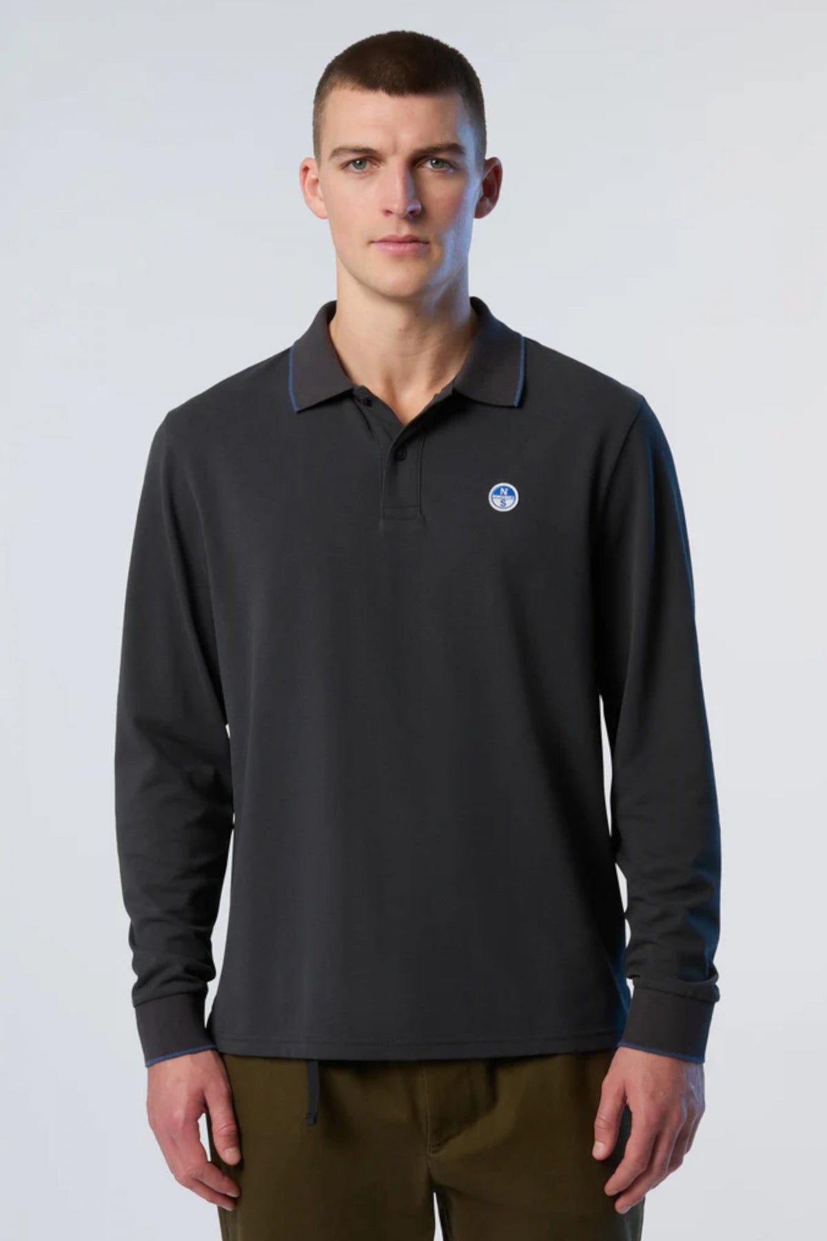 NORTH SAILS POLO LONG SLEEVE en color GRIS (1)