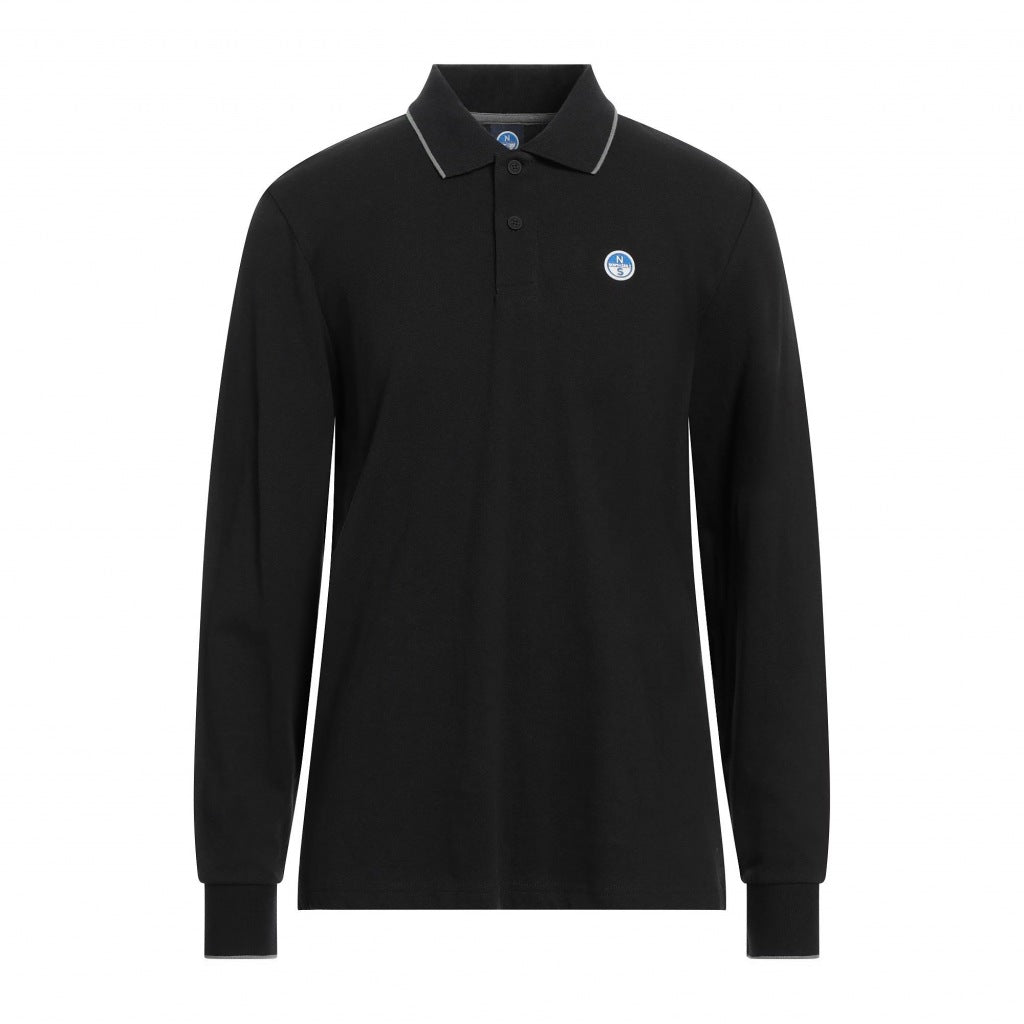 NORTH SAILS POLO LONG SLEEVE en color NEGRO (4)
