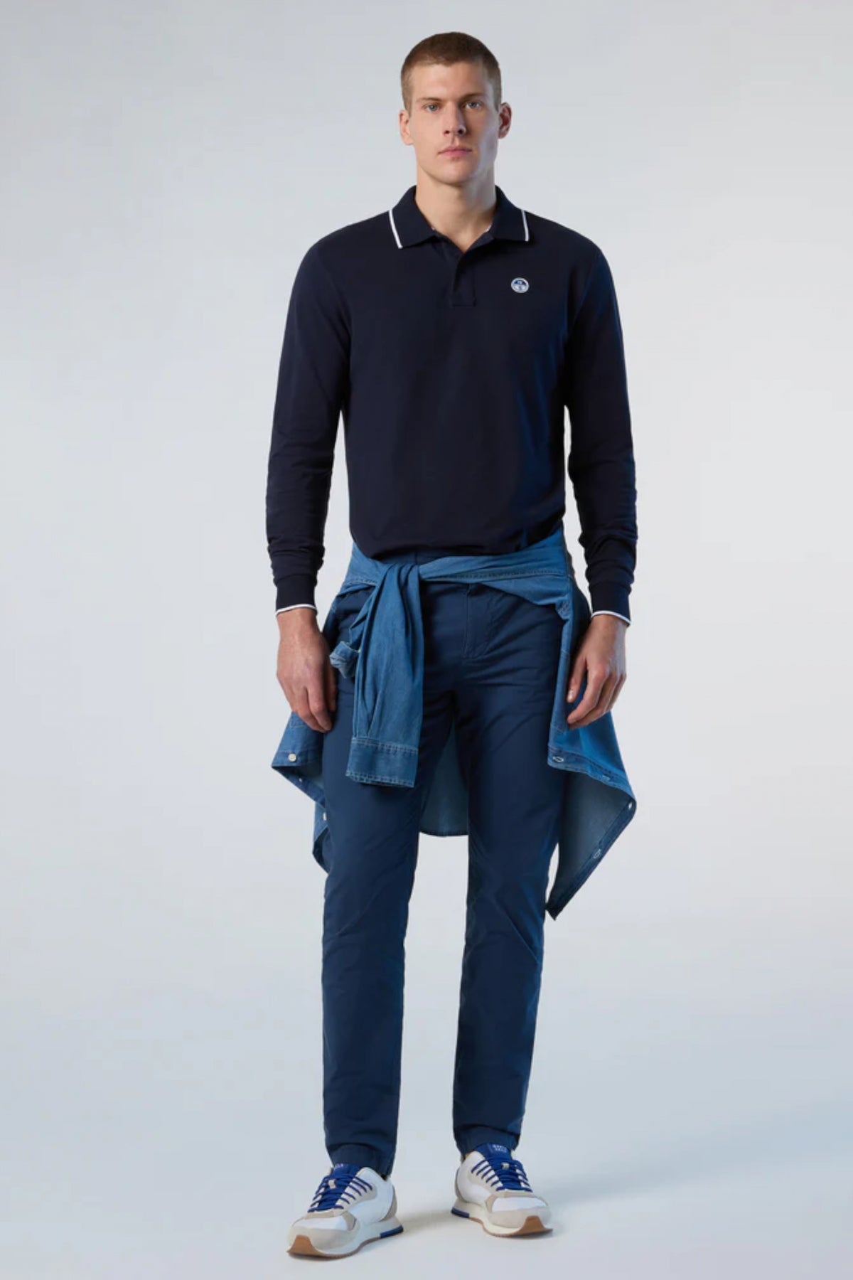 NORTH SAILS POLO LONG SLEEVE en color AZUL (4)