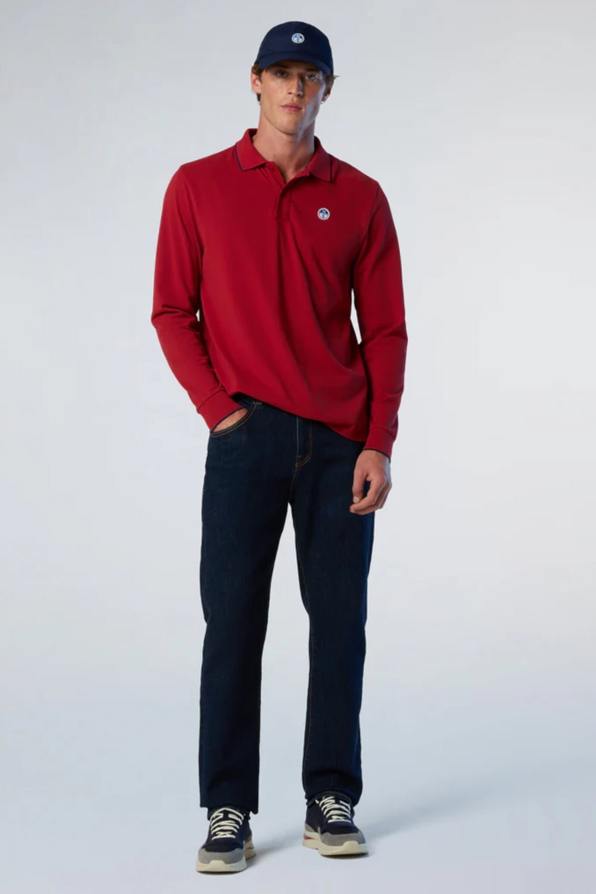 NORTH SAILS POLO LONG SLEEVE en color ROJO (4)