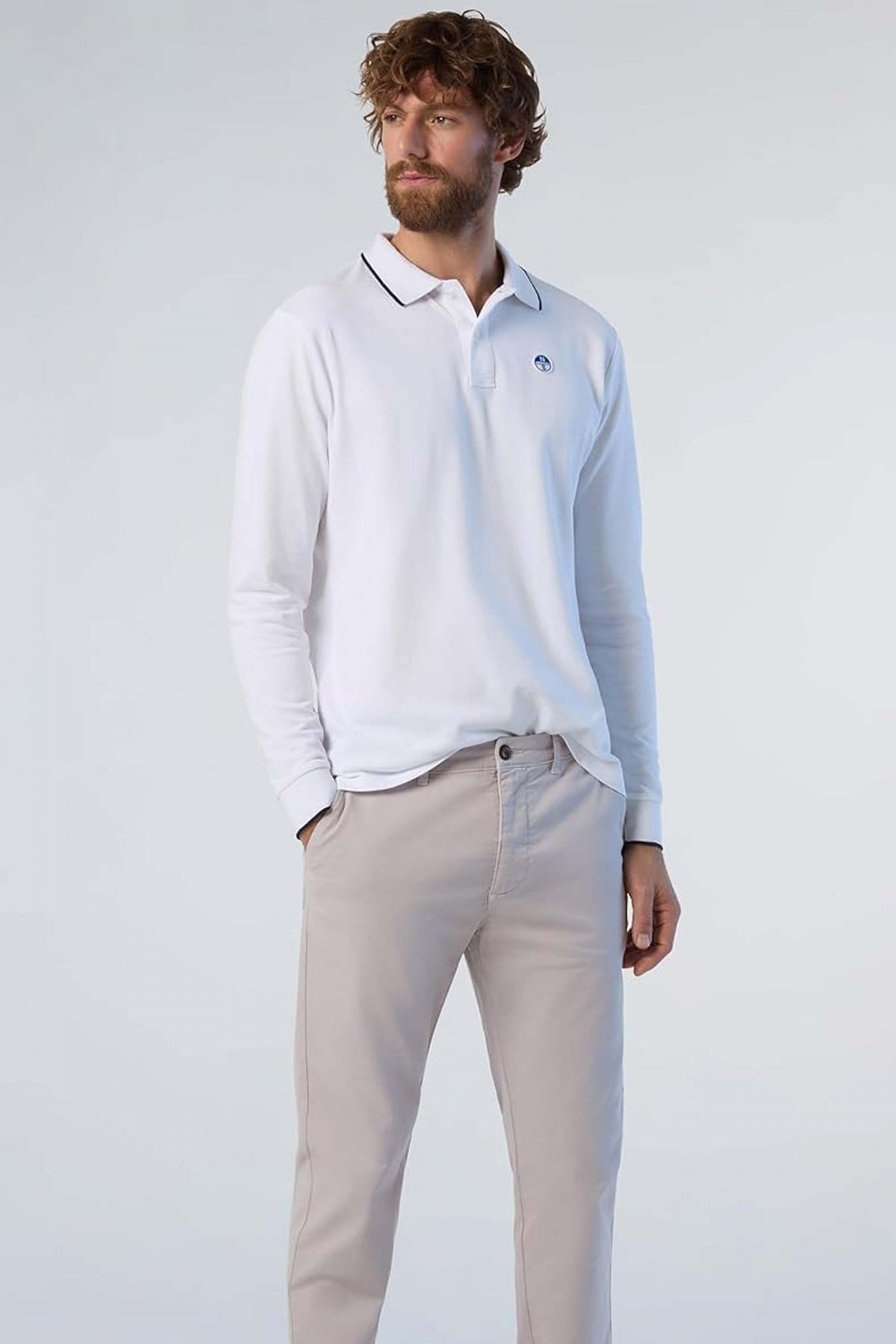 NORTH SAILS POLO LONG SLEEVE en color BLANCO (3)