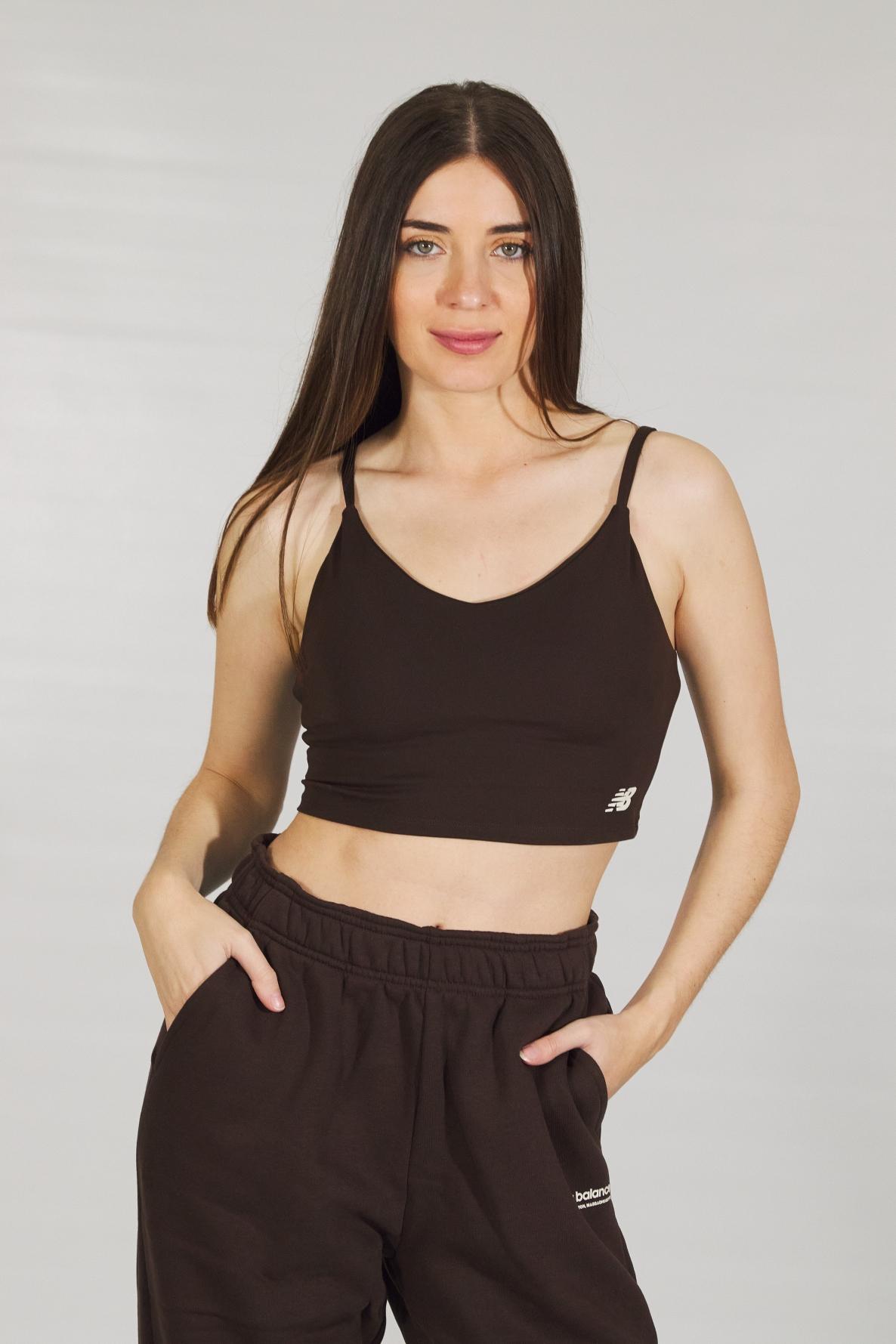 NEW BALANCE LINEAR HERITAGE SOFT BRA TO en color MARRON (1)